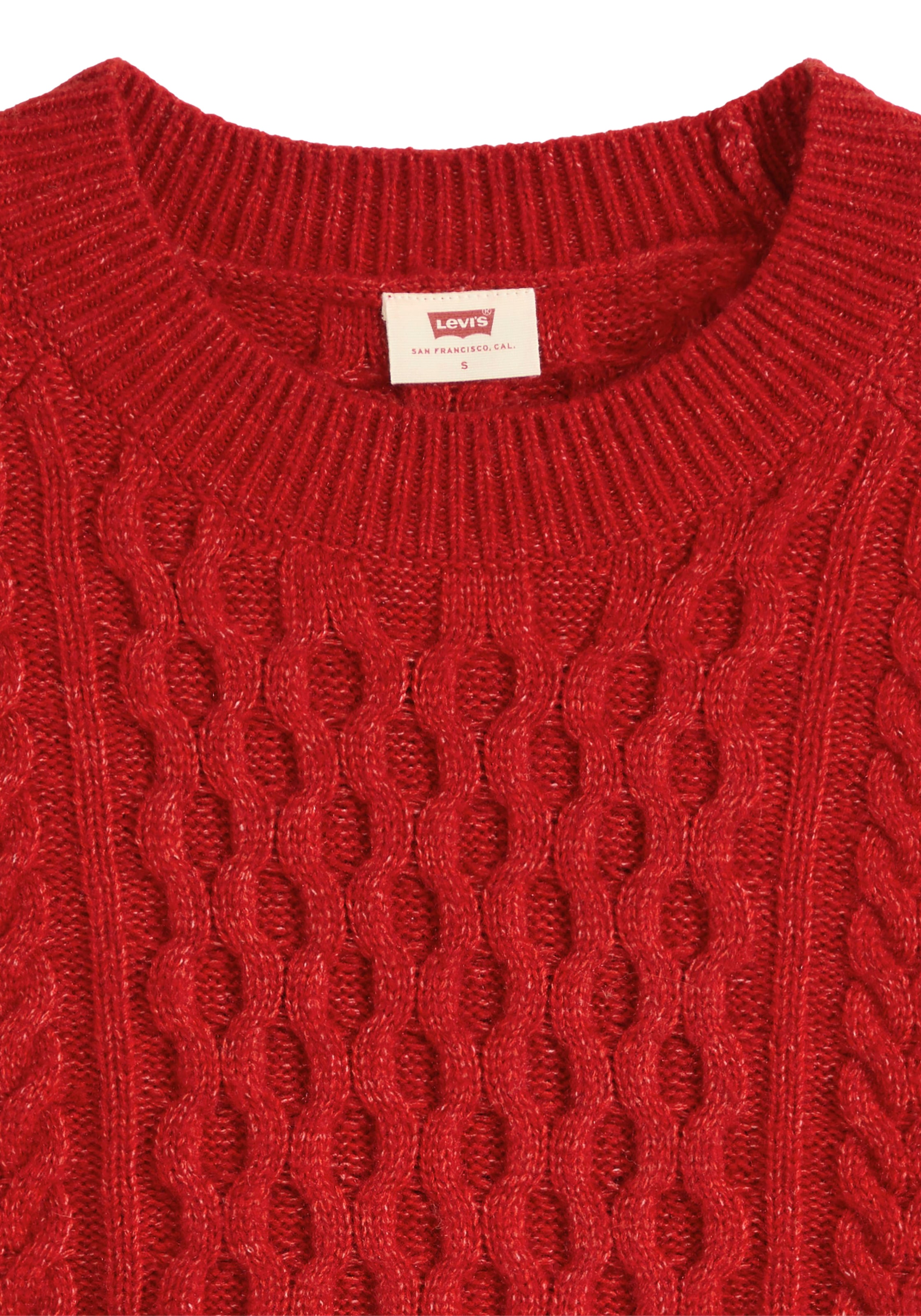 Levi's® Rundhalspullover »JOLIE CABLE CREWNECK SWEATER« mit Zopfmuster, weicher Materialmix