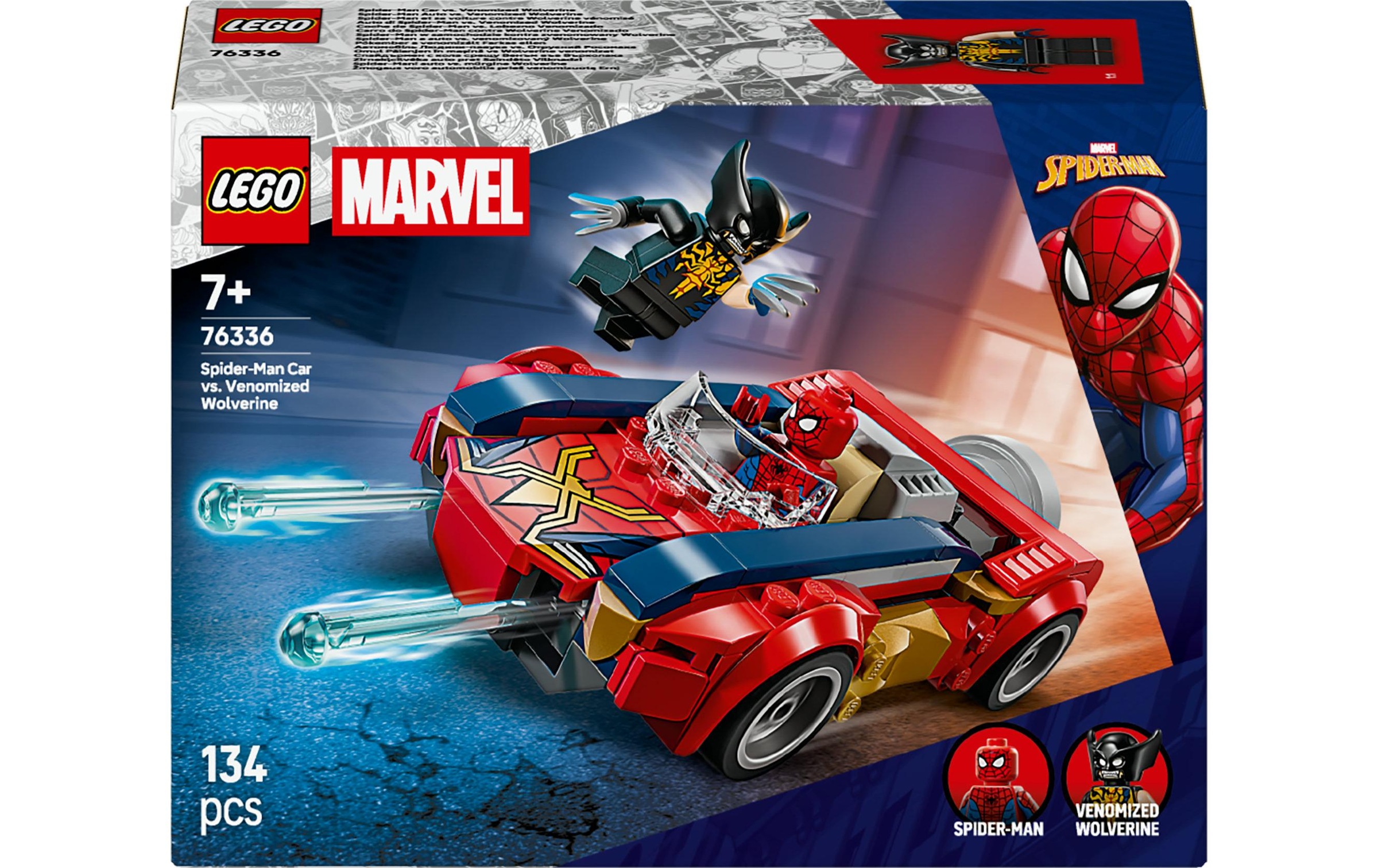 Image of LEGO Konstruktionsspielsteine "Marvel Spider-Man Auto vs. Venomized Wolverine 76336"