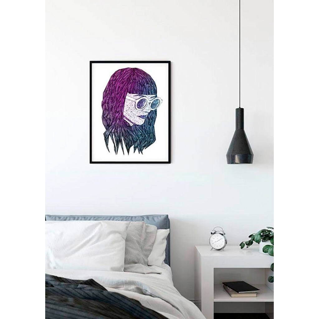 Komar Poster »Grid Violet«, Porträts, (1 St.)