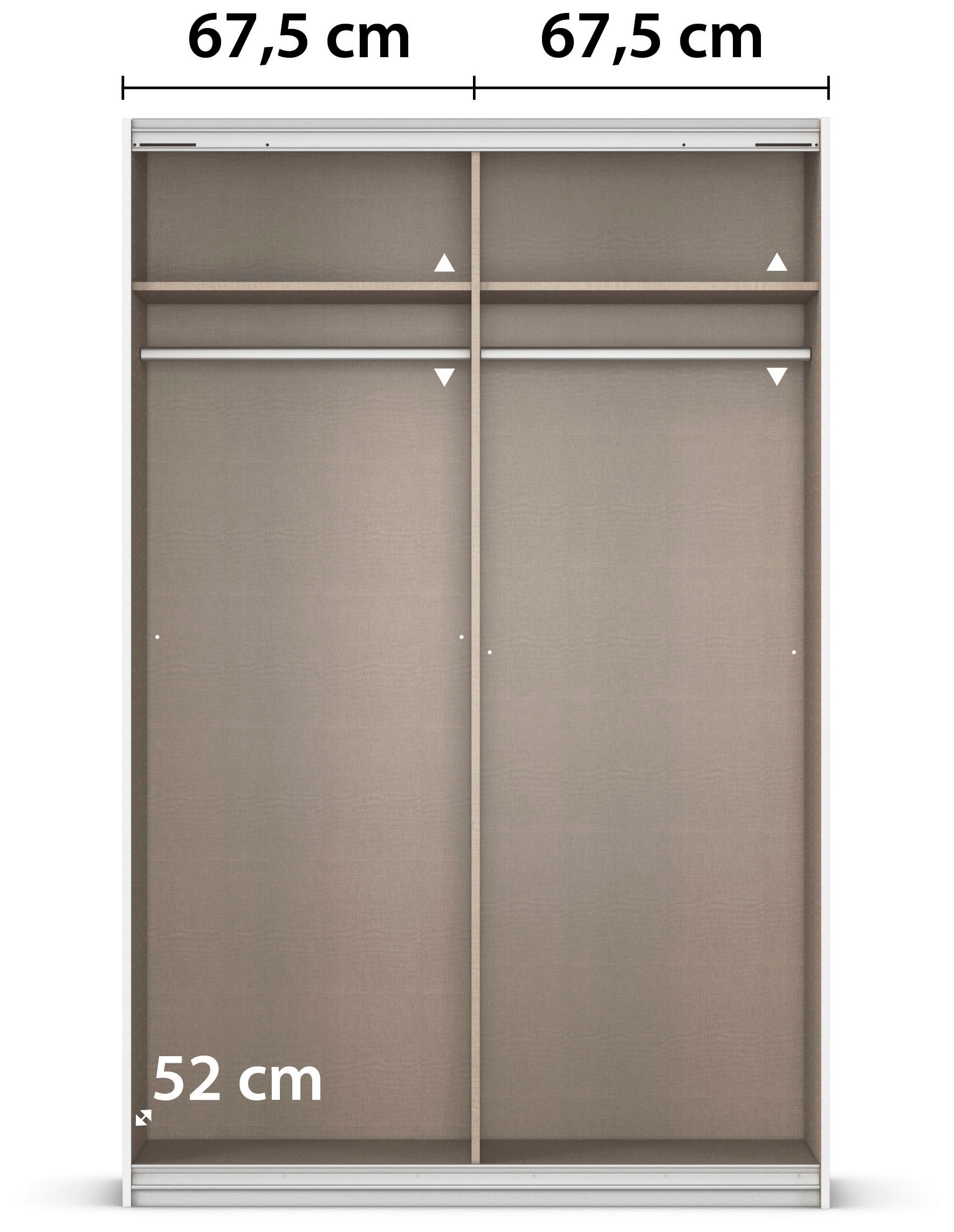 GOODproduct Armoires à vêtements »Mehrzweckschrank Schwebetürenschrank Mietswohnung Schlafzimmer CORTONA« Disponible en largeur : 136/181/203/226/271/315/360 cm, hauteur : 210/229 cm,  en 3 versions BASIC/CLASSIC/PREMIUM (SOFT-CLOSE) MADE IN GERMANY