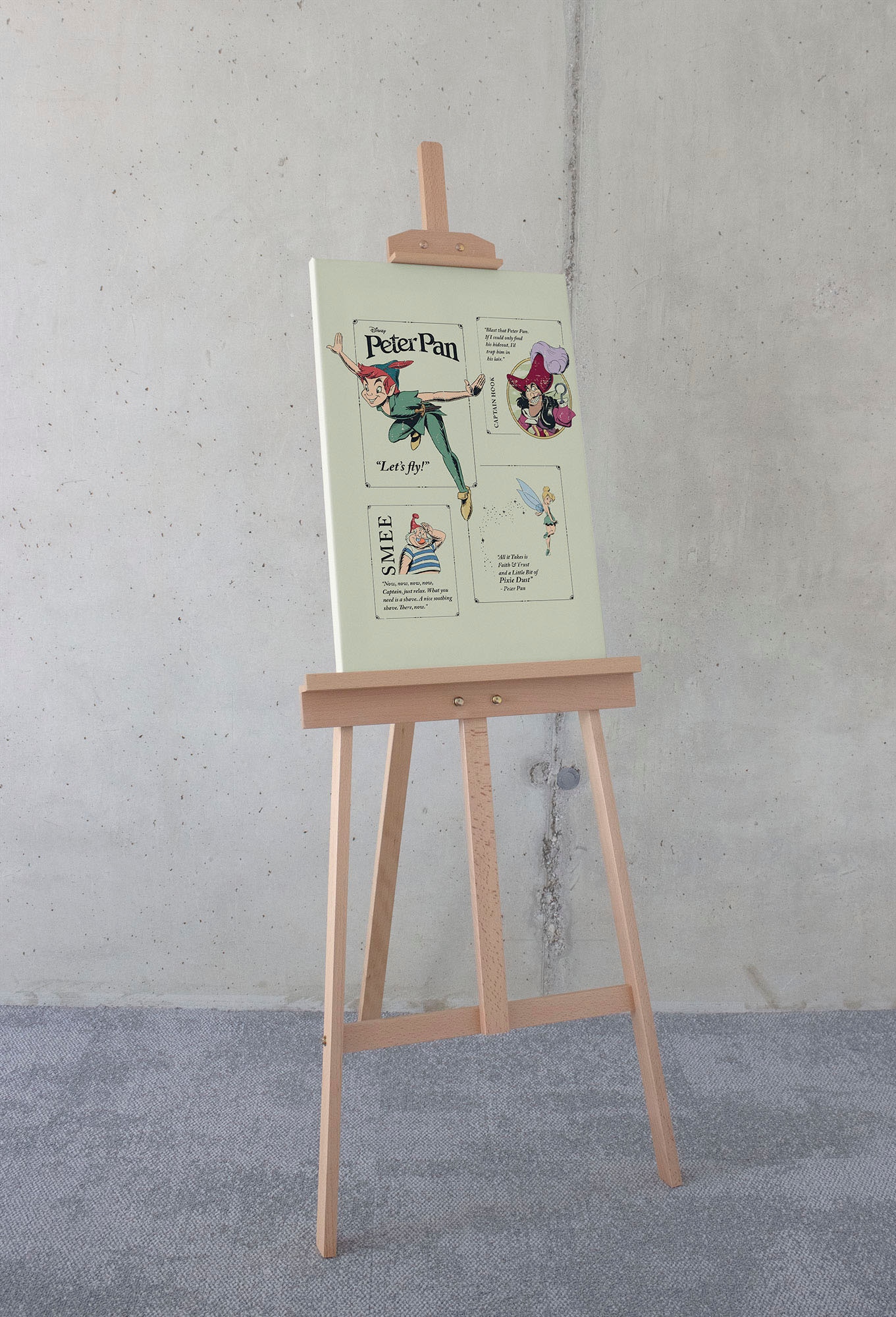 Image of Komar Leinwandbild "Peter Pan Let´s Fly - Grösse 40 x 60 cm" Disney 40 x 60 cm (Breite x Höhe), 1 Stk. tlg. Keilrahmenbild mit Echtholzrahmen, Kinderzimmer