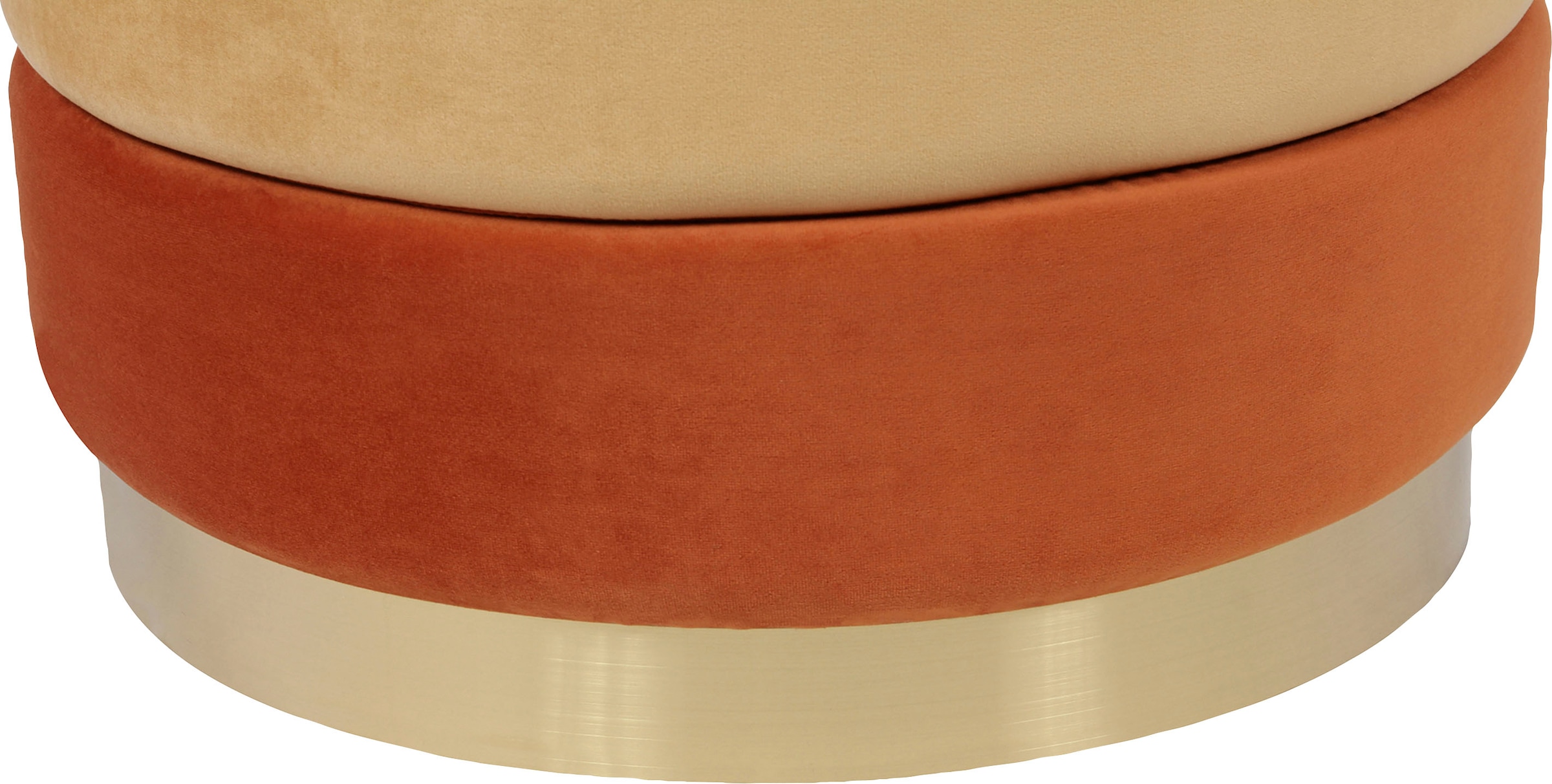 Kayoom Sitzhocker »Hocker Elyse, Edler Touch durch goldfarbenenen Sockel«, (1 St.), samtweich, hochwertig, Perfekt aufeinander abgestimmte Farben
