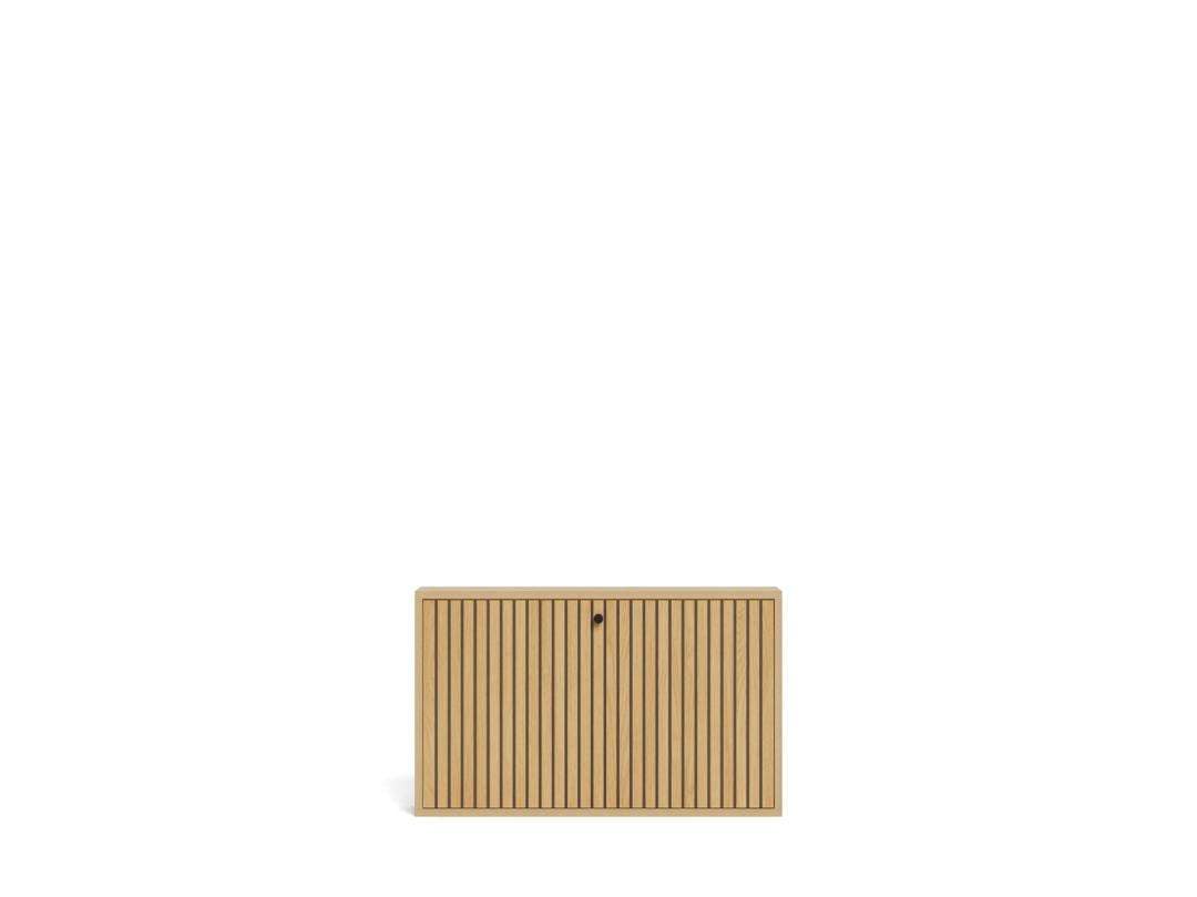 Image of ACTONA GROUP Schuhschrank "Albany – platzsparend & modern mit Lamellenfront" Elegante Eiche Lamellenfront, Bodenfreiheit durch Wandmontage