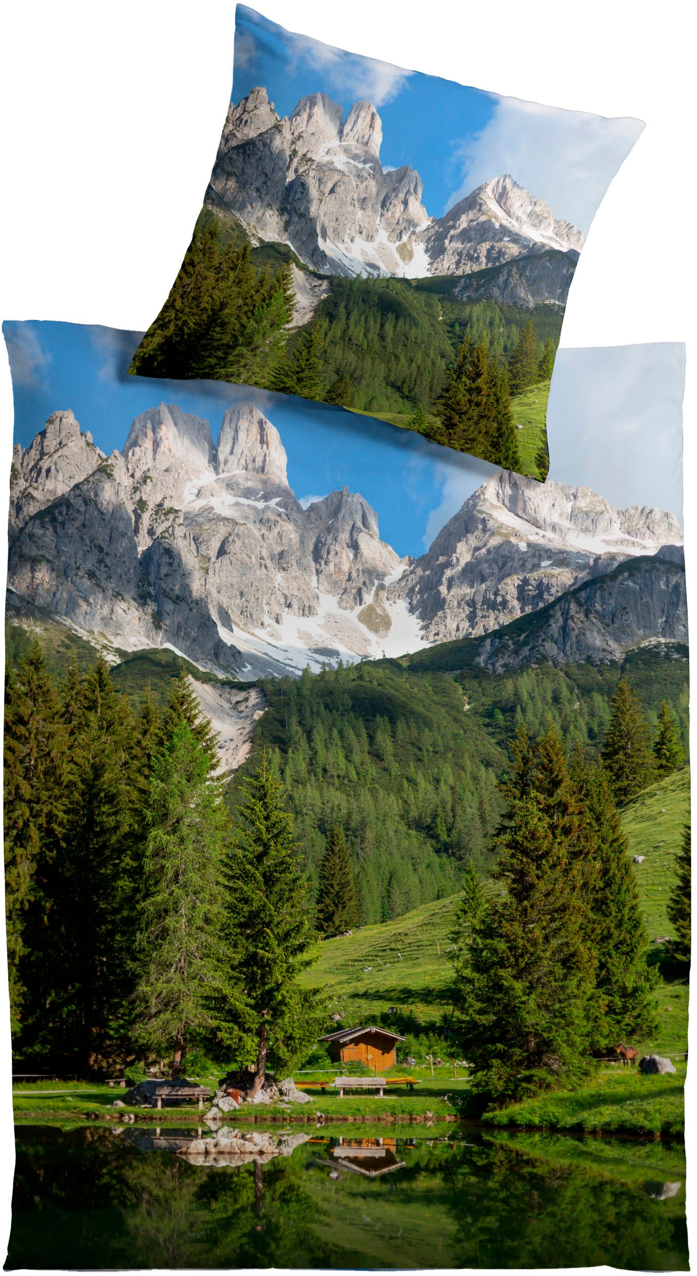 Image of KiNZLER Bettwäsche "Panorama" 2 Stk. aus Baumwoll-Satin
