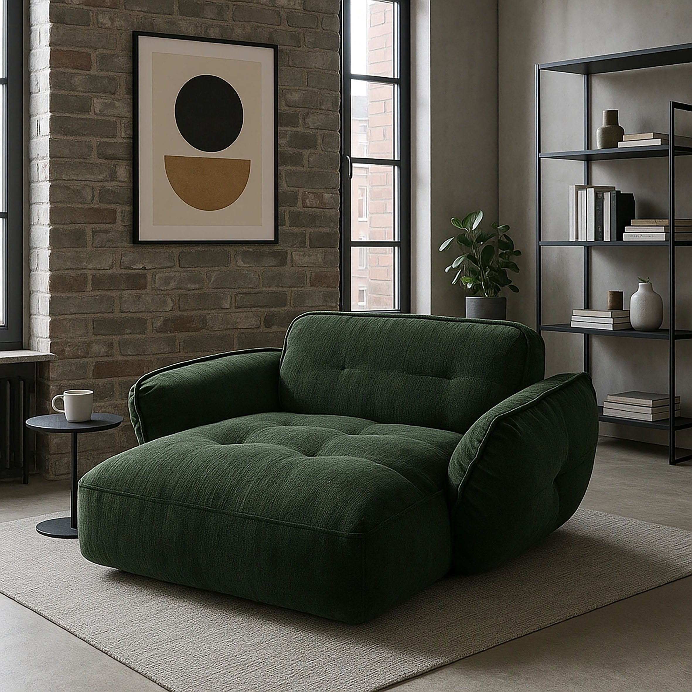 Image of BETYPE Chaiselongue "Be Fluffy, moderner Love Seat, XXL Sofa, Lese-Sessel, Big-Sessel für 2" Softes Sitzgefühl, moderne Kedernaht, hochwertiger Bezug