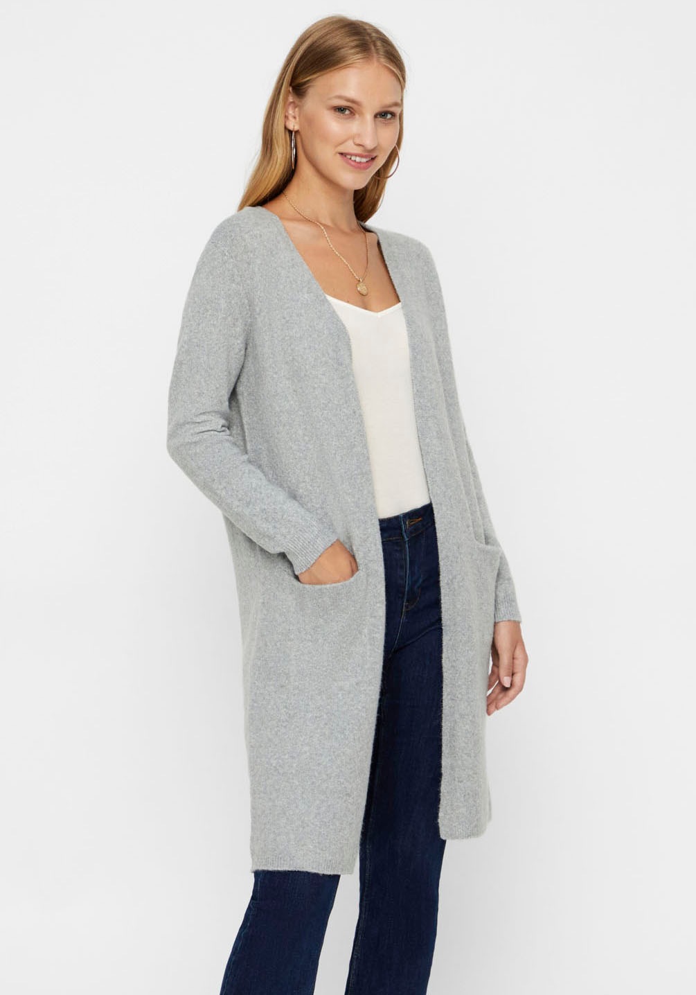 Image of Vero Moda Longstrickjacke »VMDOFFY LS LONG OPEN CARDIGAN«, mit feinem Melange-Effekt bei Ackermann Versand Schweiz