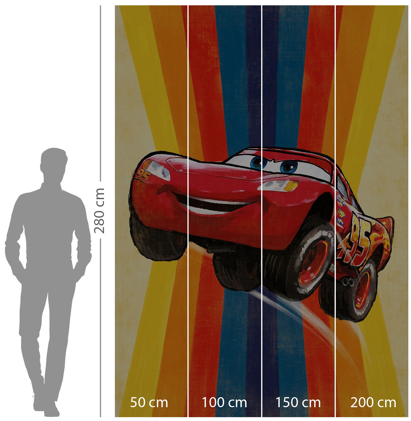 Komar Vliestapete »Cars Jump«, 200x280 cm (Breite x Höhe)