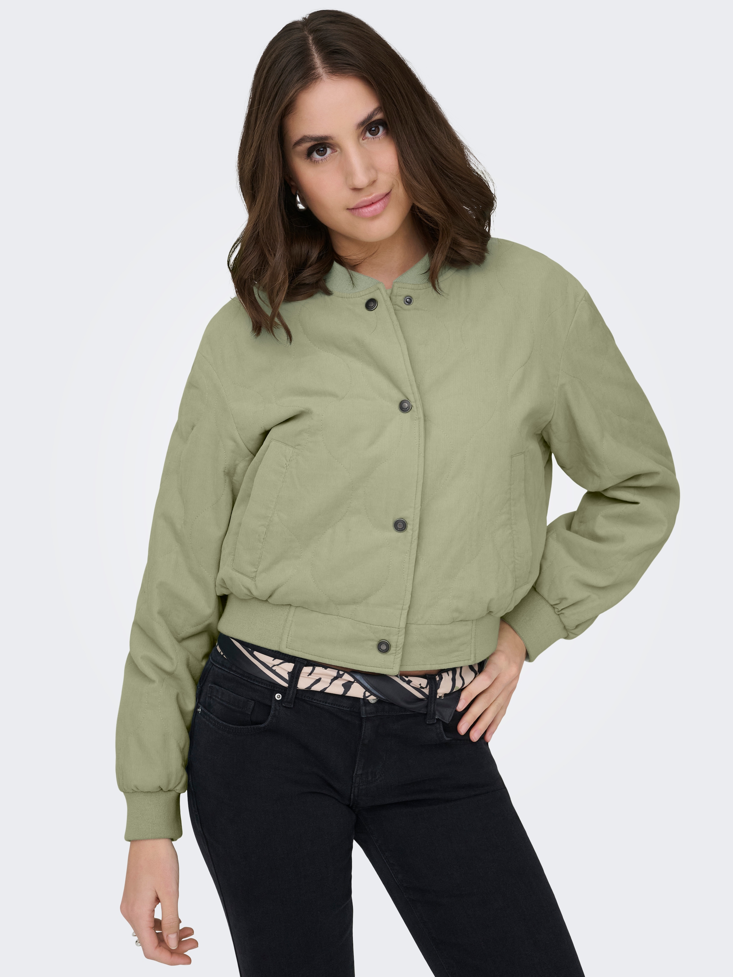 ONLY Cordjacke »ONLSAP CORDUROY BOMBER CC OTW« gesteppte Details