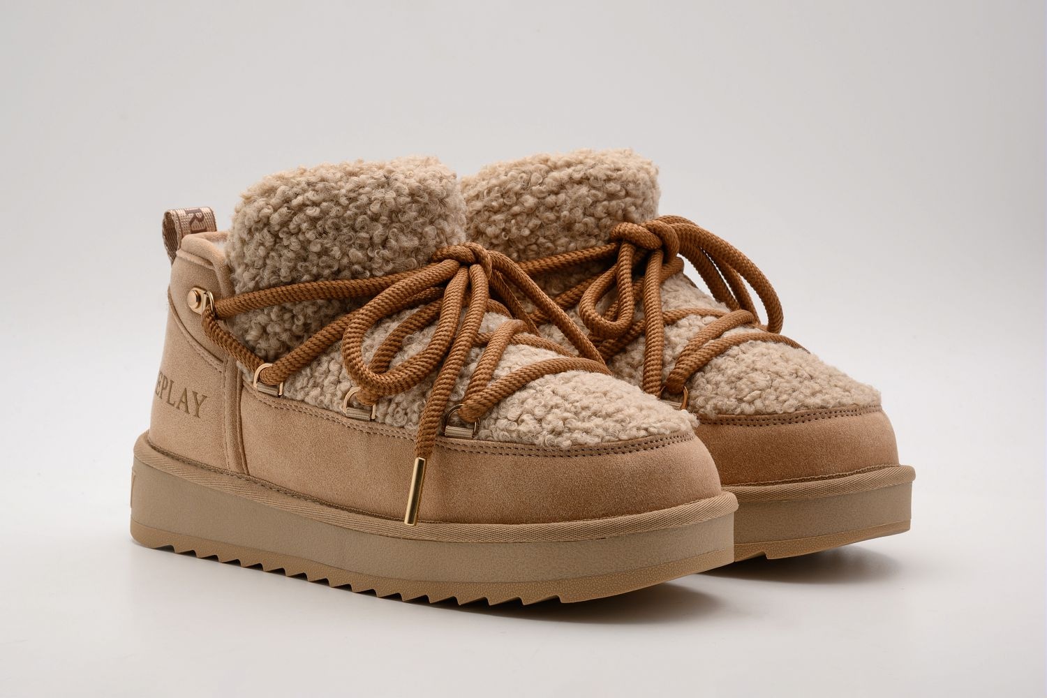Image of Replay Winterboots "SANTA MINI CURLY" Plateauboots, Schnürboots in Teddy-Optik