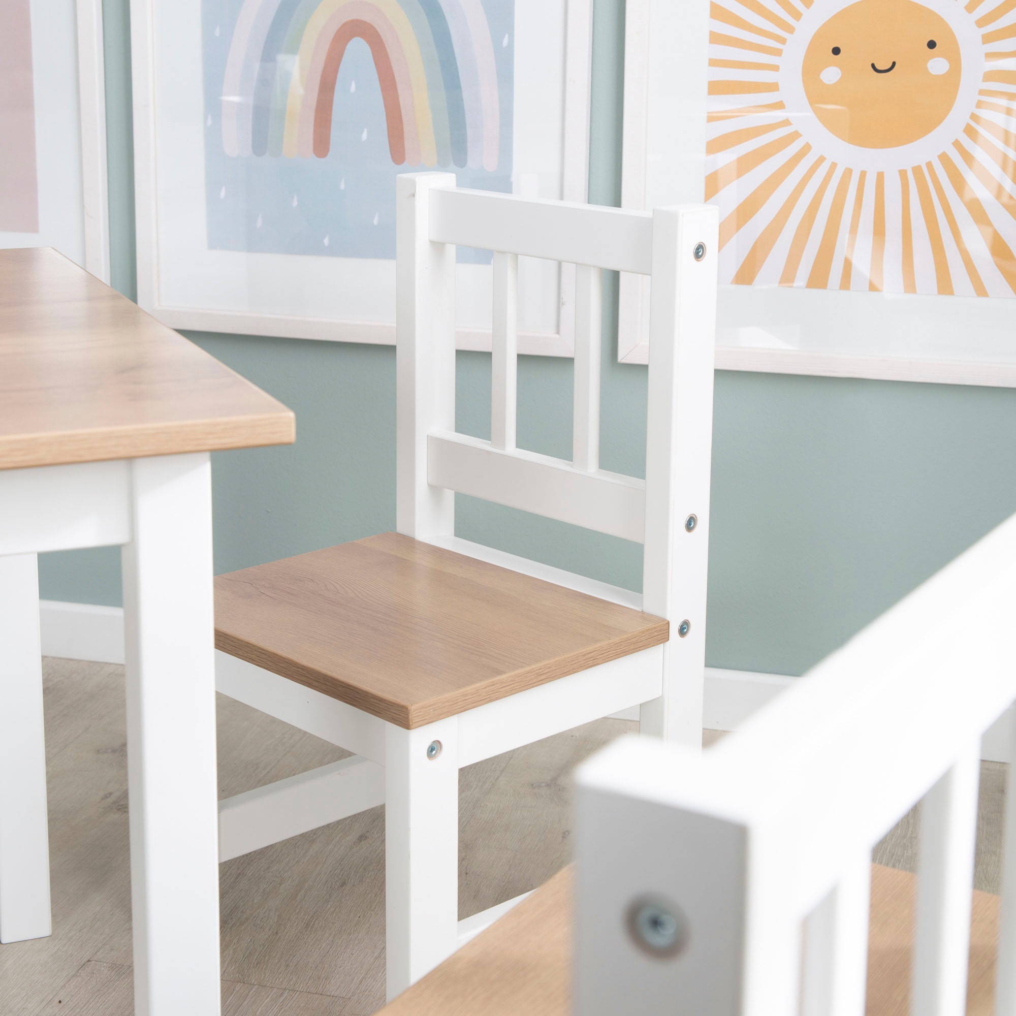 roba® Kindersitzgruppe »Woody, Holzdekor/weiss«, (3 tlg.)