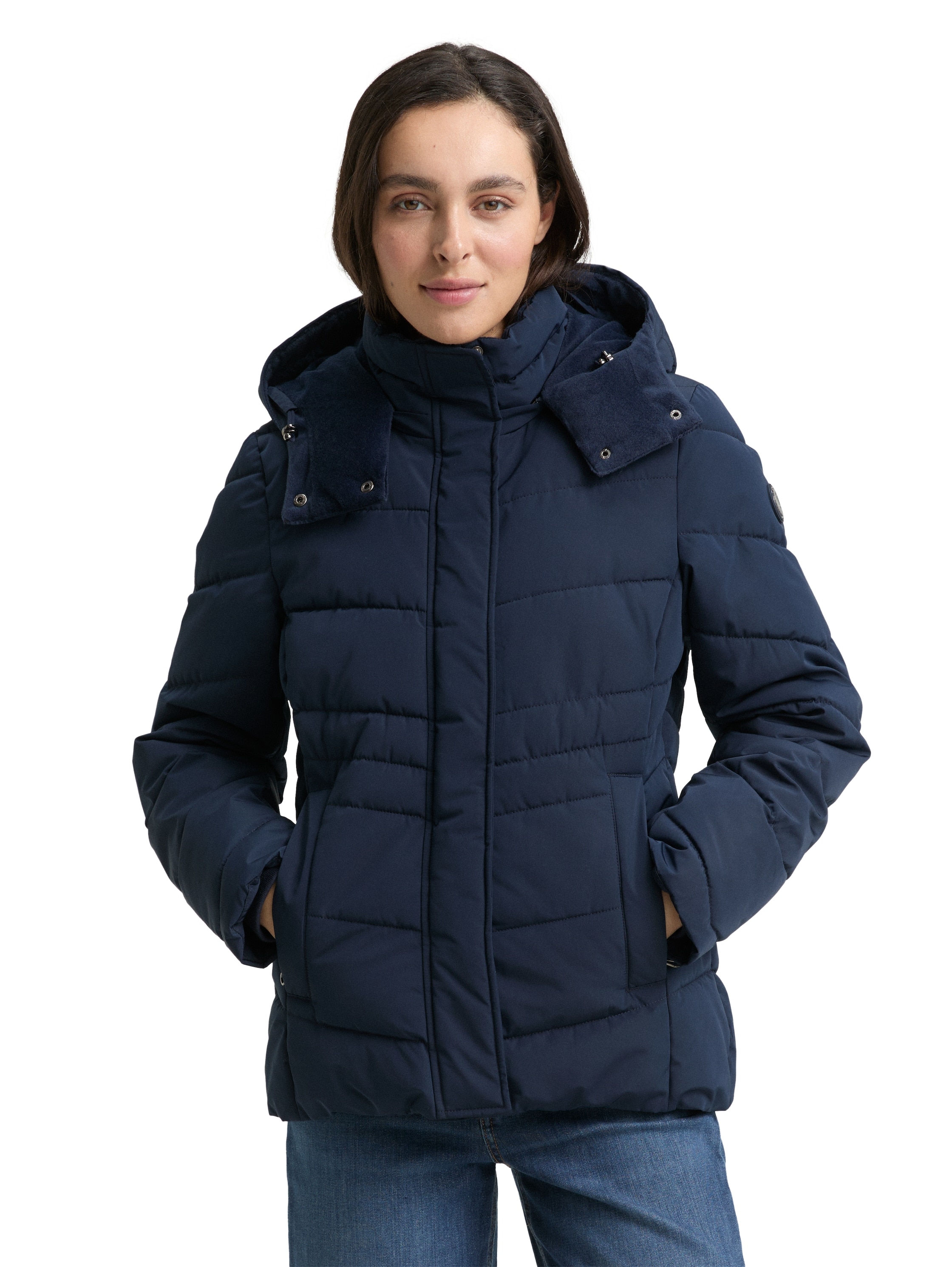 Image of TOM TAILOR Steppjacke "Regular" mit Kapuze mit Logo Stickerei