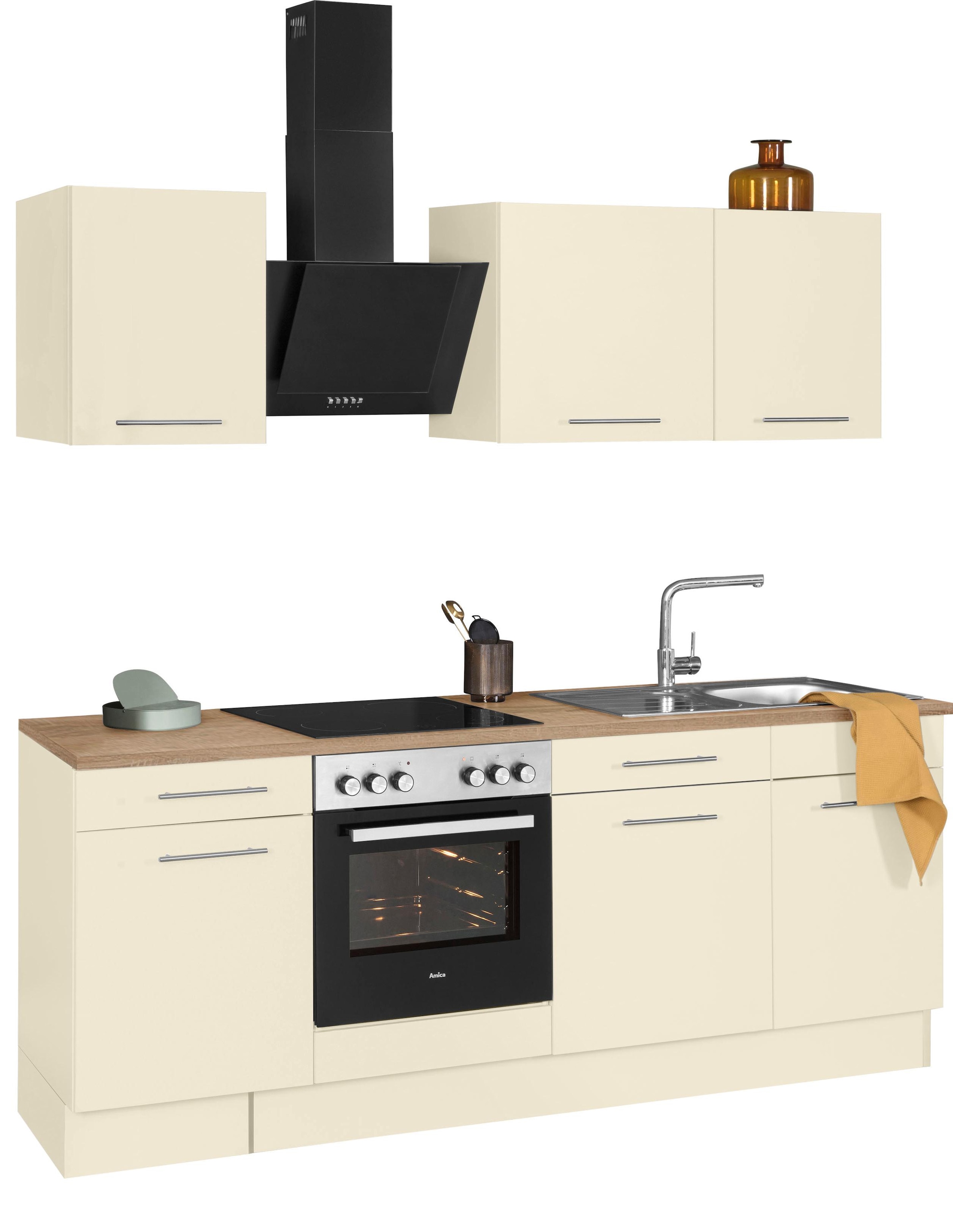 wiho Küchen Küchenzeile »Ela, Breite 220 cm,«, Soft-Close-Funktion, höhenverstellbare Füsse, ohne E-Geräte