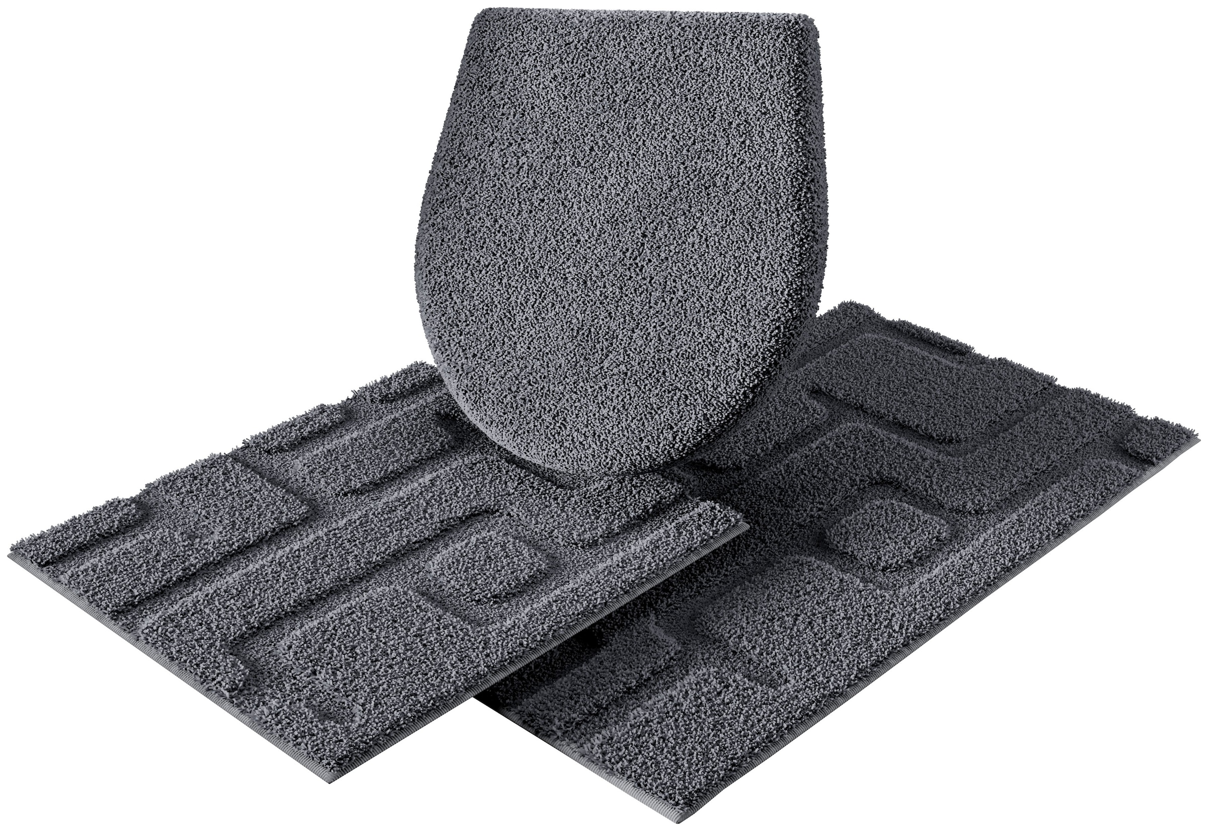 Grund Tapis de bain »Riana, Badvorleger, Badezimmer Teppich, sehr weich« Höhe 20 mm revêtement antidérapant Séchage rapide design moderne avec lignes en structure relief, fabriqué en Europe