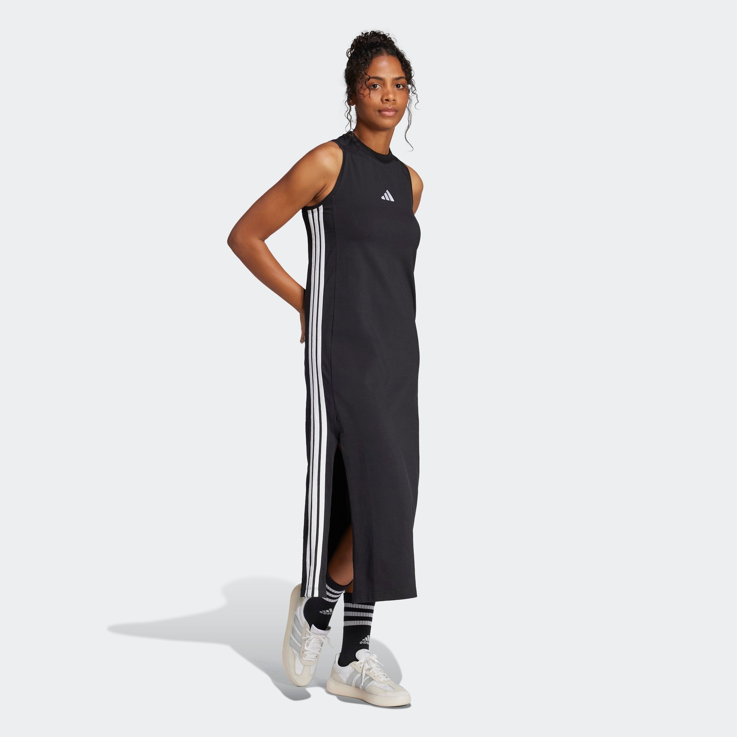Image of adidas Sportswear Shirtkleid "ESSENTIALS 3-STREIFEN LONG RACERBACK" ärmelloses Racerback-Design, sportlicher Stil, ohne Verschluss