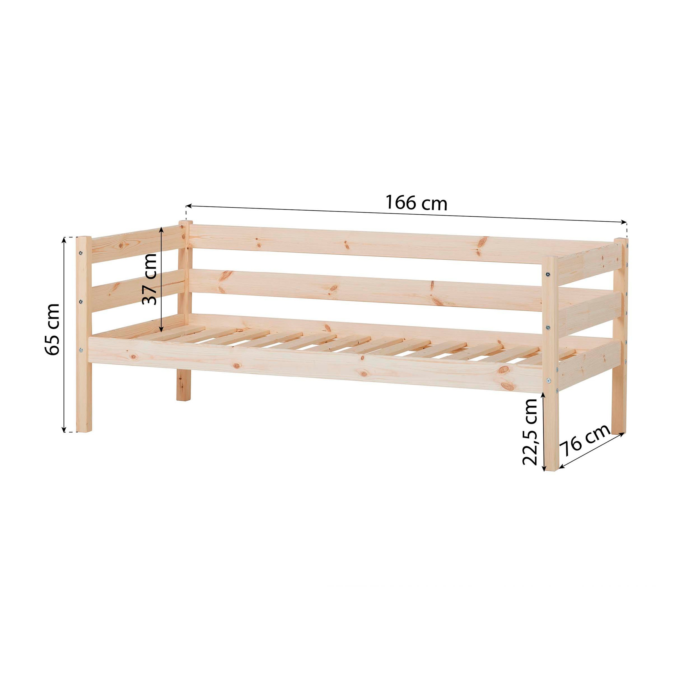 Hoppekids Einzelbett »ECO Comfort Kinderbett, Kiefer Massivholz, Jugendbett inkl. Rollrost«, 70x160 cm, wahlweise in verschieden Farben/ Matratze/ Absturzsicherung