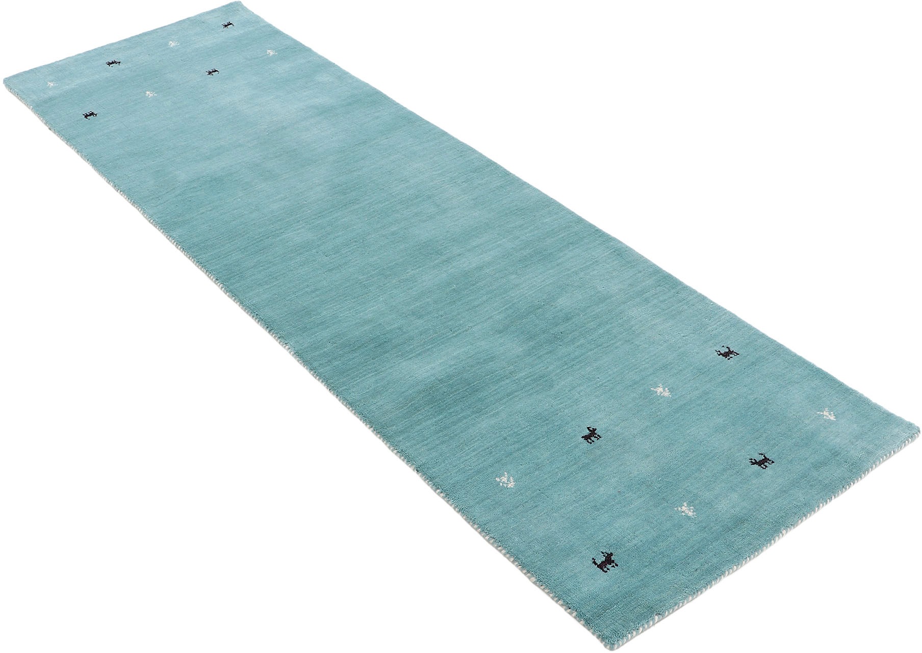 carpetfine Wollteppich »Gabbeh Uni, auch als Läufer erhältlich«, rechteckig, 15 mm Höhe, reine Wolle, handgewebt, Gabbeh Loom Tiermotiv, grosse Farbauswahl