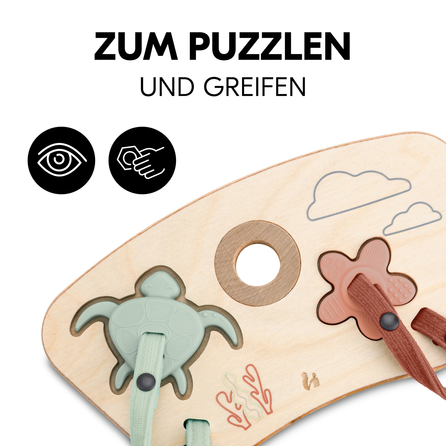 Hauck Puzzle »Play Puzzling S, Turtle & Flower« aus Holz; für Hauck Play Tray
