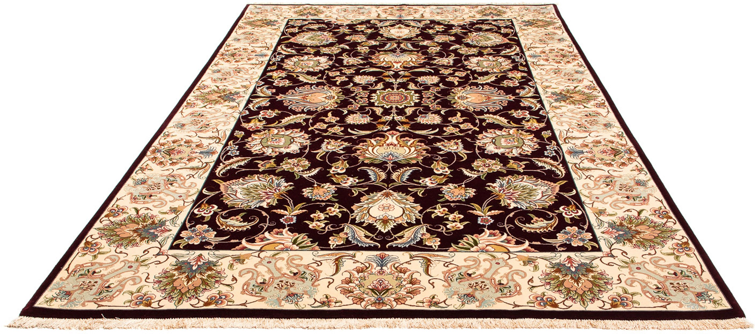 Image of morgenland Orientteppich »Perser - Täbriz - Royal - 314 x 203 cm - dunkelrot«, rechteckig, 7 mm Höhe, Wohnzimmer, Handgeknüpft, Einzelstück mit Zertifikat bei Ackermann Versand Schweiz