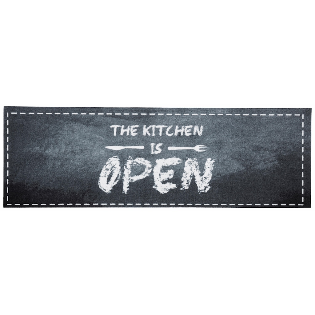 HANSE Home Küchenläufer »Kitchen is open«, rechteckig, Kurzflor, rutschhemmend, Strapazierfähig, Pflegeleicht
