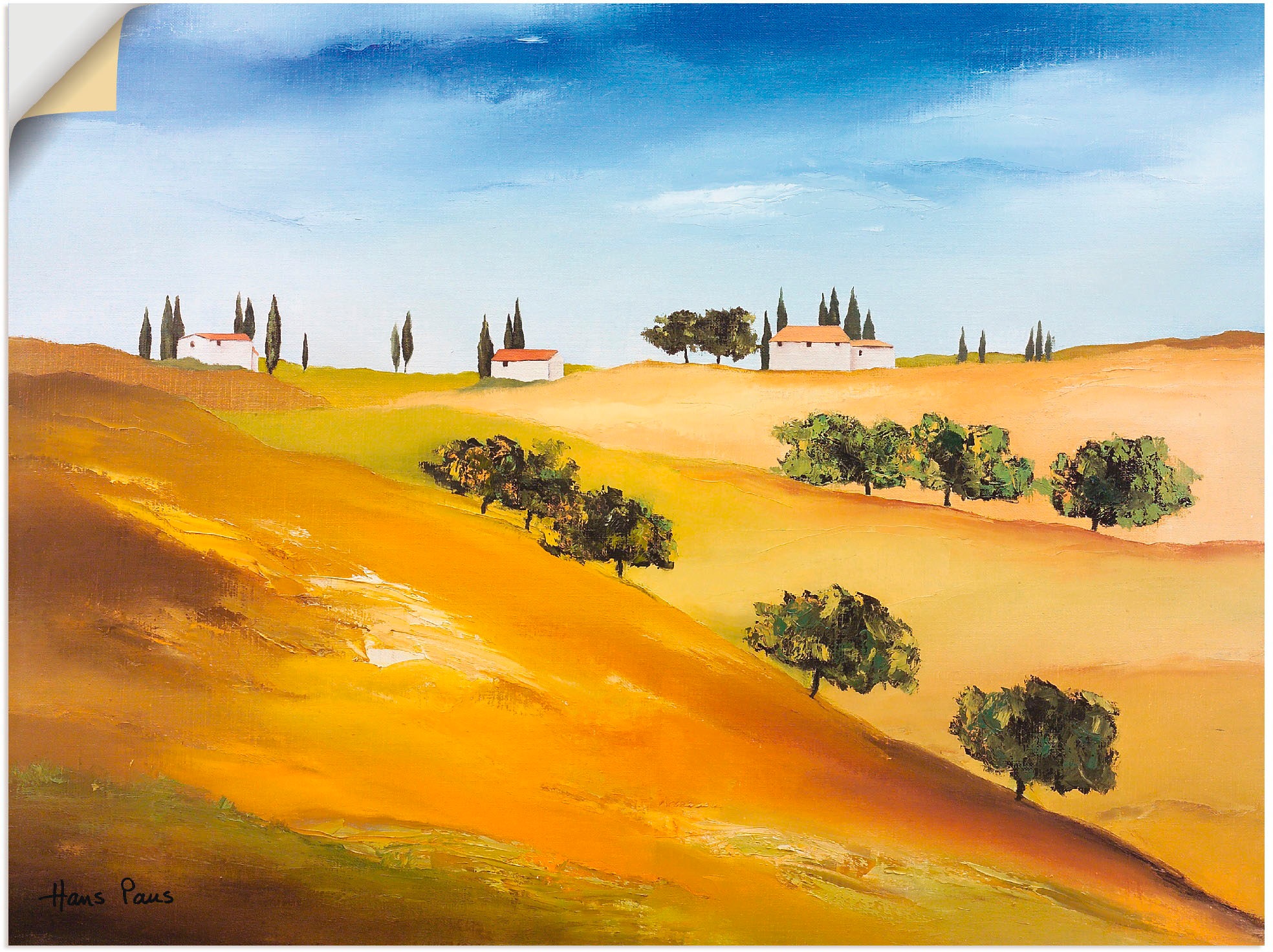 Image of Artland Wandbild »Sonniger Tag IV«, Felder, (1 St.), in vielen Grössen & Produktarten -Leinwandbild, Poster, Wandaufkleber / Wandtattoo auch für Badezimmer geeignet bei Ackermann Versand Schweiz