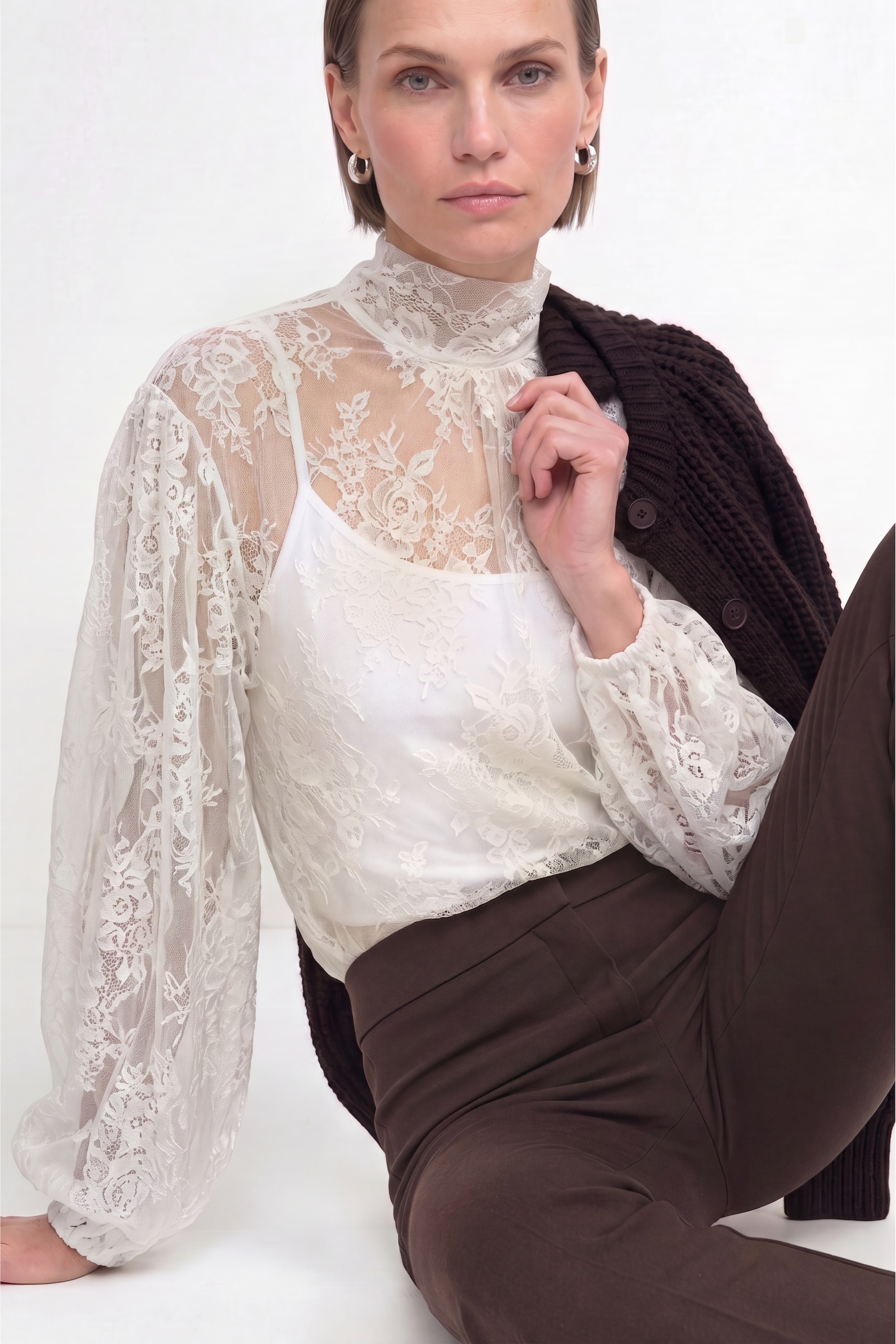 Image of RICHROYAL Spitzenbluse Regular fit mit Spitzenkante