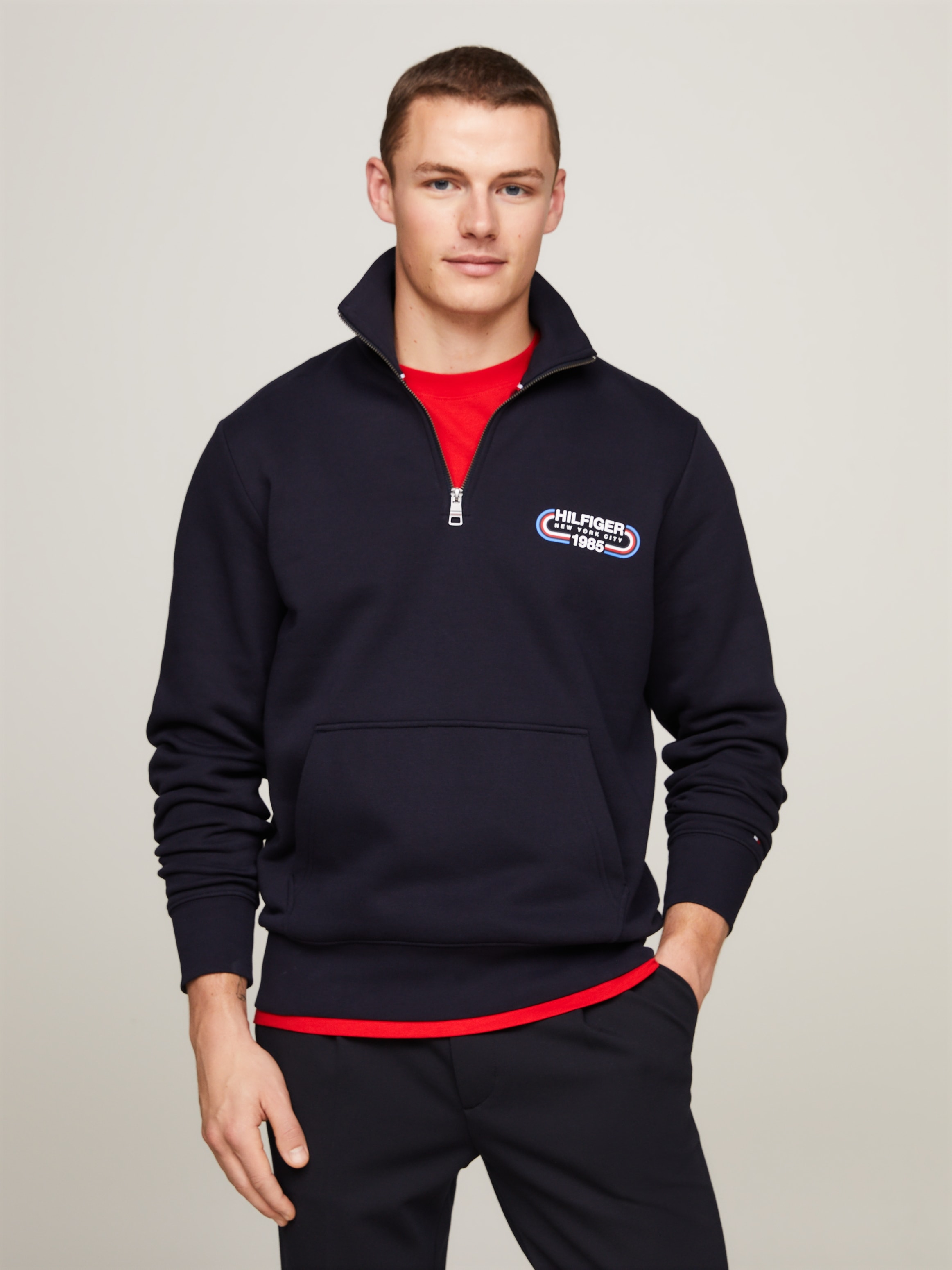 Tommy Hilfiger Sweatshirt »HILFIGER TRACK GRAPHIC HALF ZIP«
