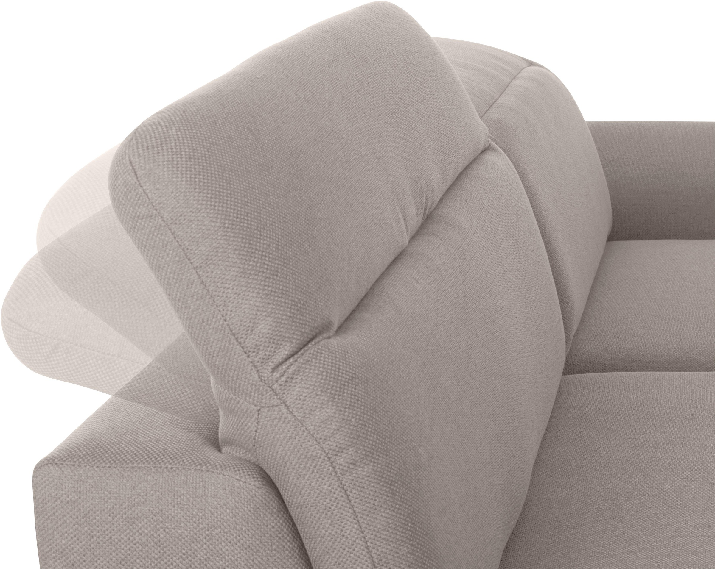 exxpo - sofa fashion Ecksofa »Kyoto, inkl. Kopfteil- und Armteilverstellung, hoher Sitzkomfort«, wahlweise mit Bettfunktion und Bettkasten, hochwertige Bezüge, L-Form