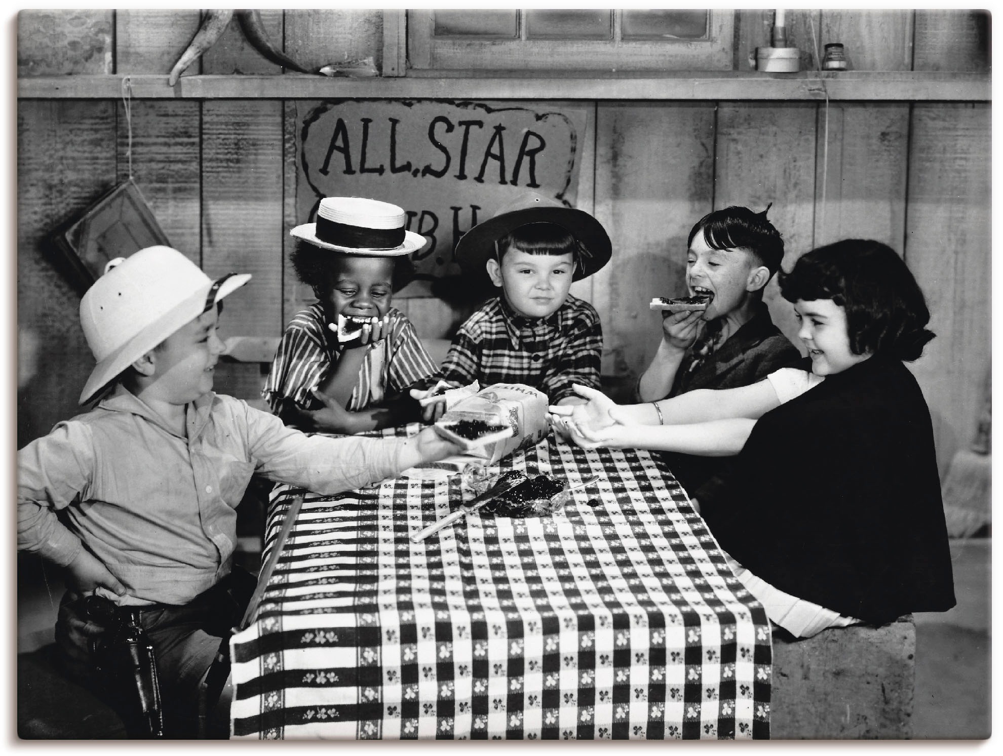 Image of Artland Wandbild "Die kleinen Strolche, 1935er" Film 1 Stk. tlg. als Leinwandbild, Poster in verschied. Grössen