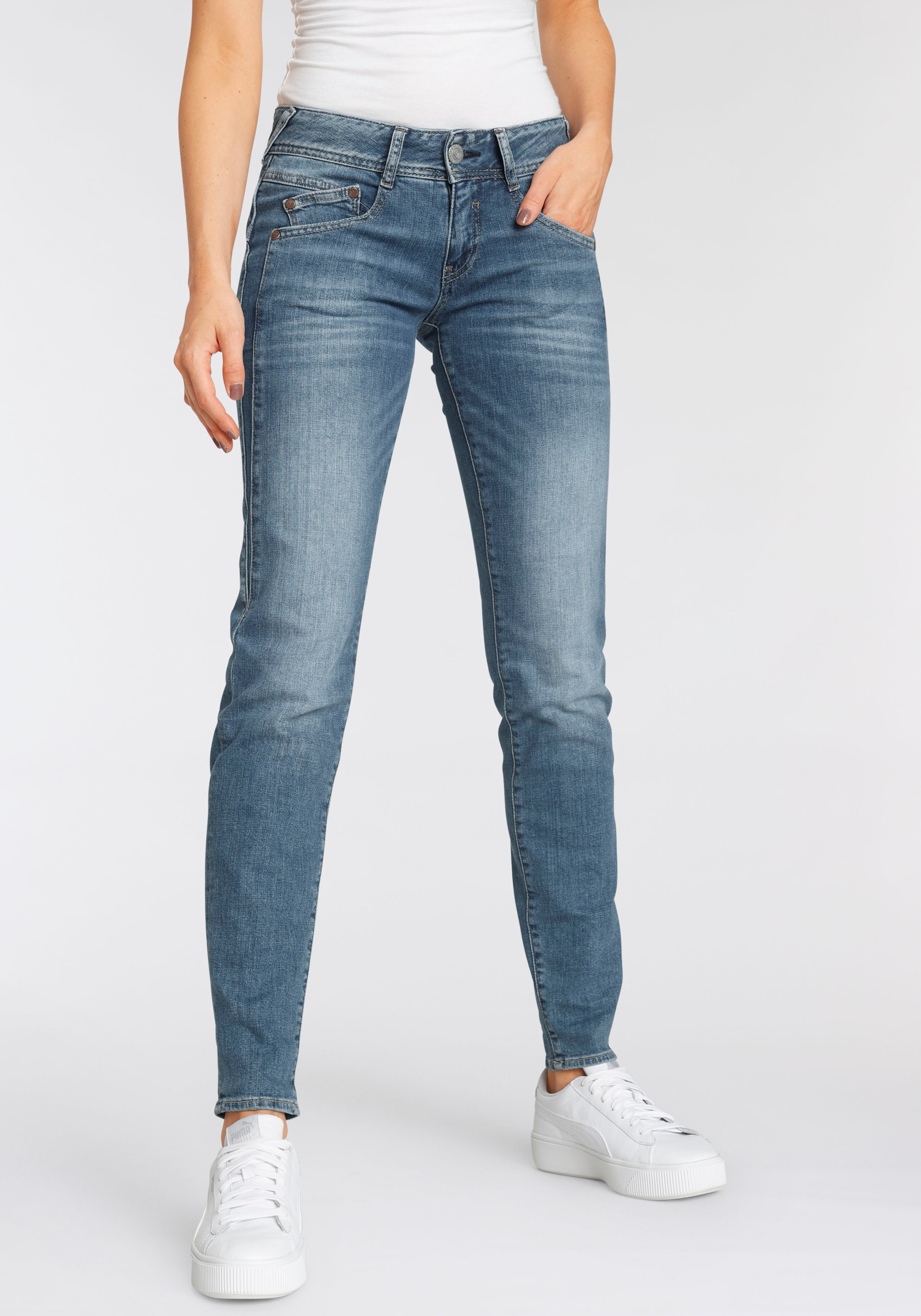 Image of Herrlicher Slim-fit-Jeans »GINA SLIM POWERSTRETCH«, mit seitlichem Keileinsatz bei Ackermann Versand Schweiz