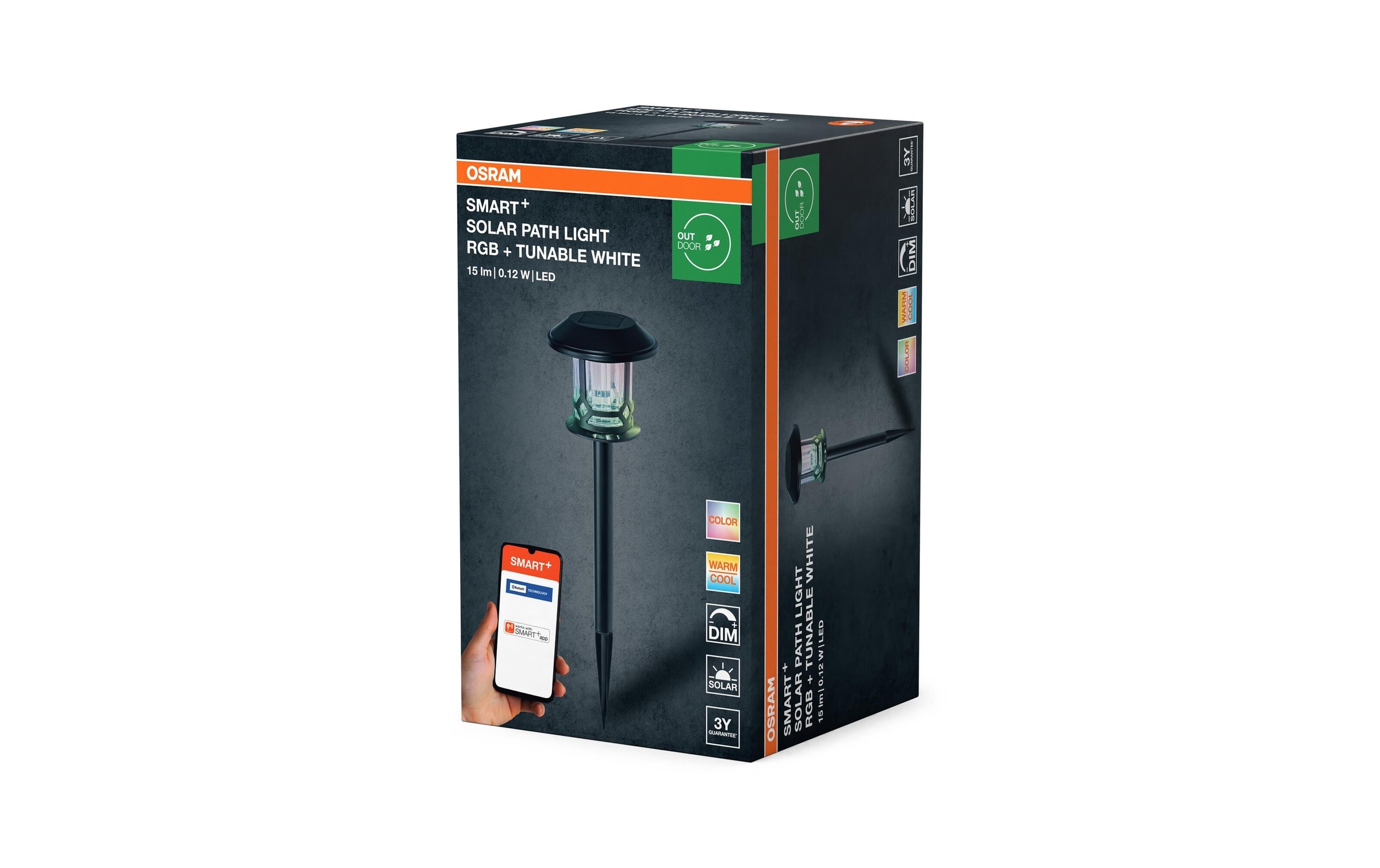 Osram Lampe solaire à LED »Outdoor Gartenspot SMART+ Solar Erdspiess RGB + W« 1 cuis RVB | blanc neutre