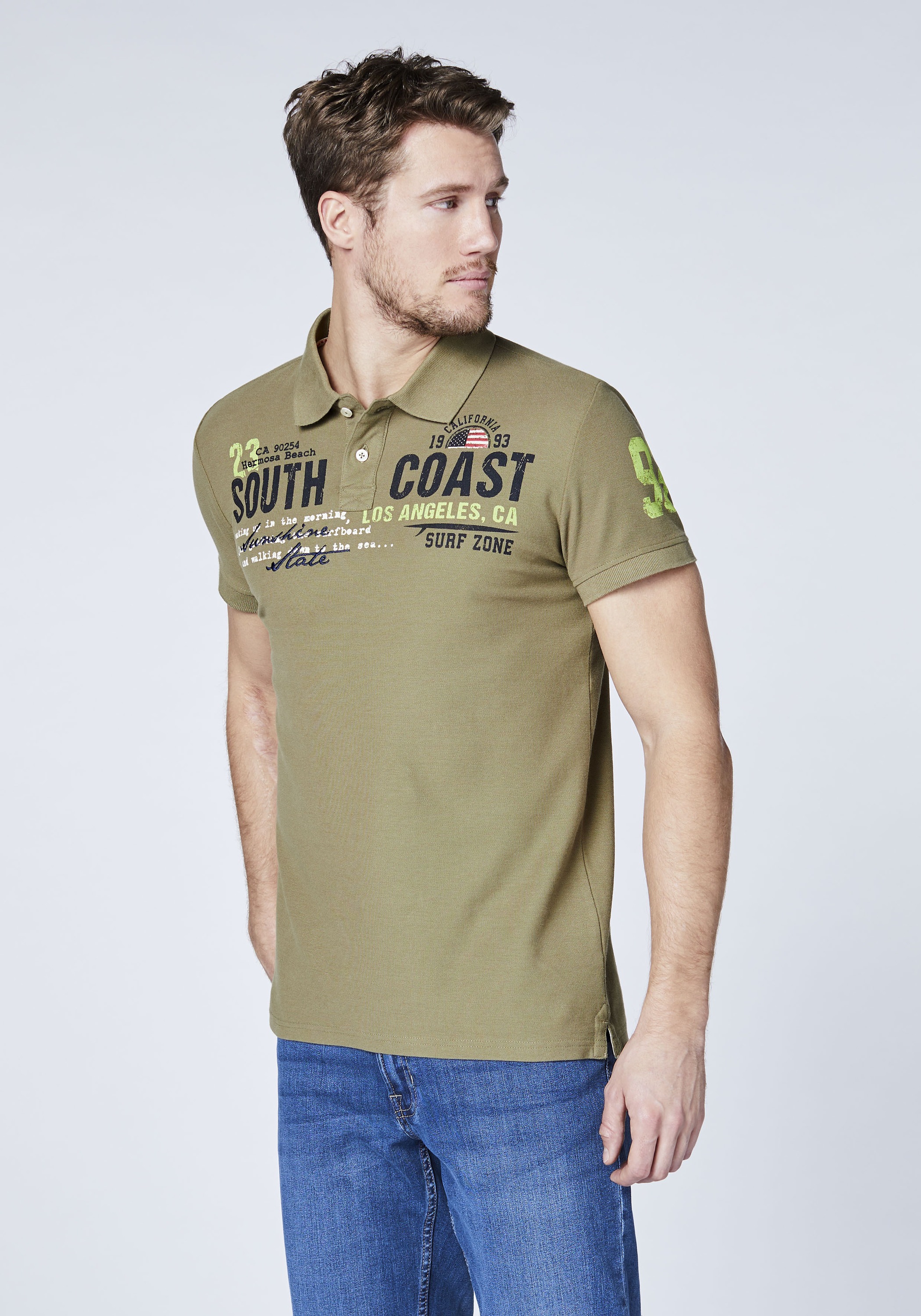 Poloshirt »mit kurzer Knopfleiste«