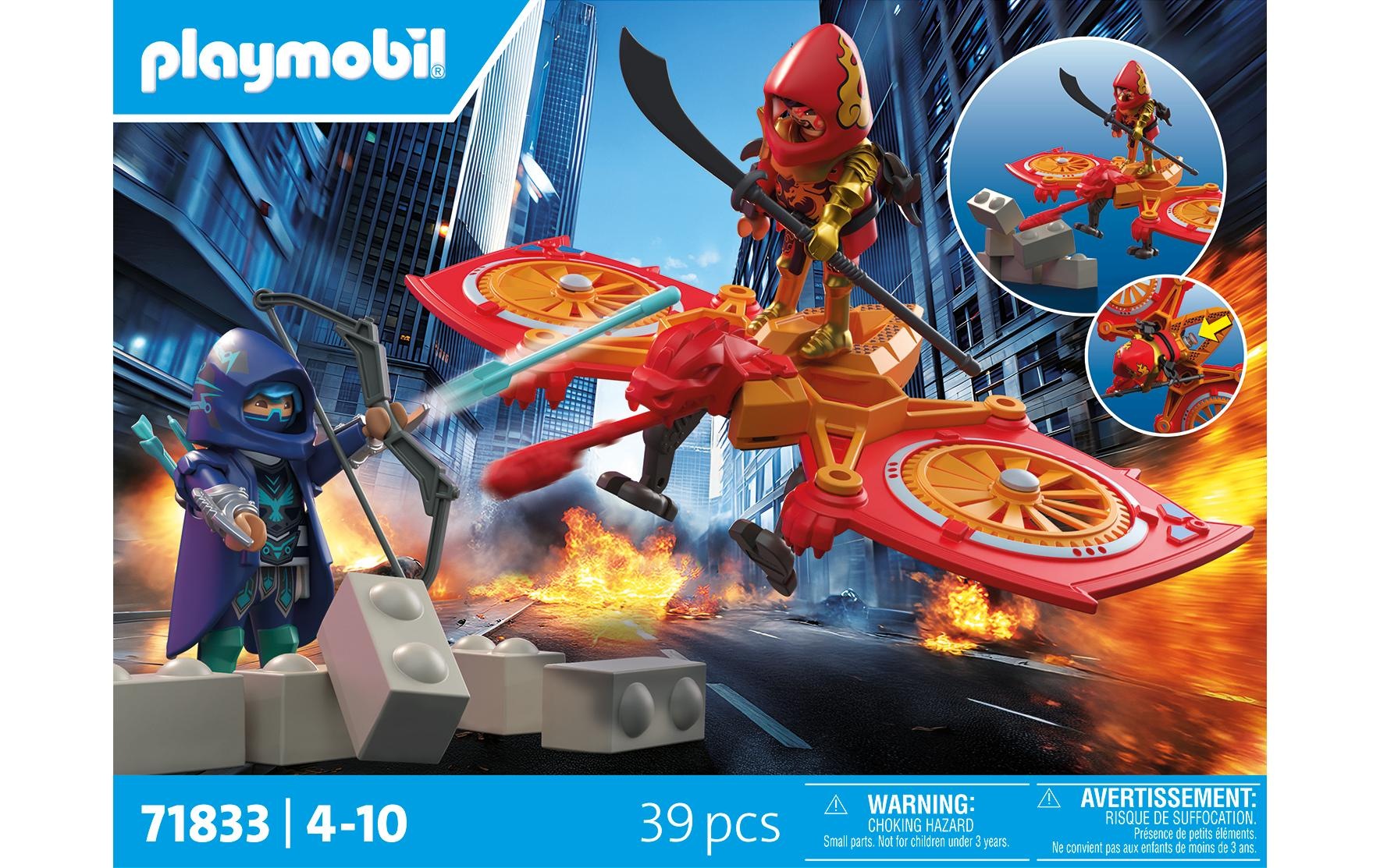 Playmobil® Konstruktions-Spielset »Helden-Drohne gegen bösen Ninja (71833), Heroes« Made in Europe