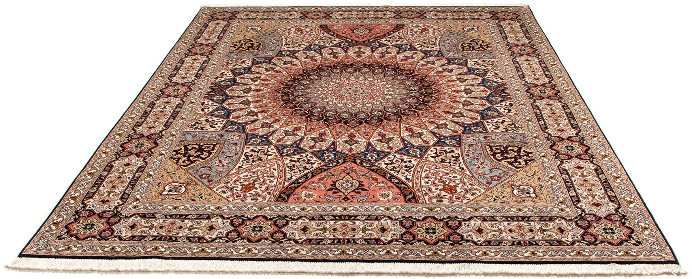 Image of morgenland Orientteppich »Perser - Täbriz - Royal - 242 x 202 cm - mehrfarbig«, rechteckig, 7 mm Höhe, Wohnzimmer, Handgeknüpft, Einzelstück mit Zertifikat bei Ackermann Versand Schweiz