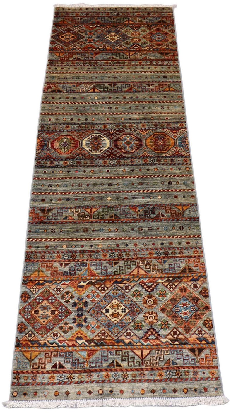 Image of morgenland Läufer »Ziegler Streifen Verde oliva 258 x 85 cm«, rechteckig, 0,6 mm Höhe, Handgeknüpft bei Ackermann Versand Schweiz