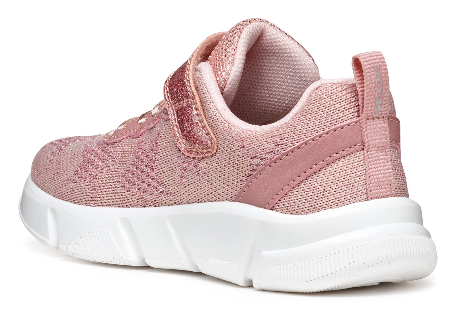 Geox Sneaker »J ARIL GIRL«  , Knitwear Sneaker, Klettschuh mit glitzerndem Klettriegel