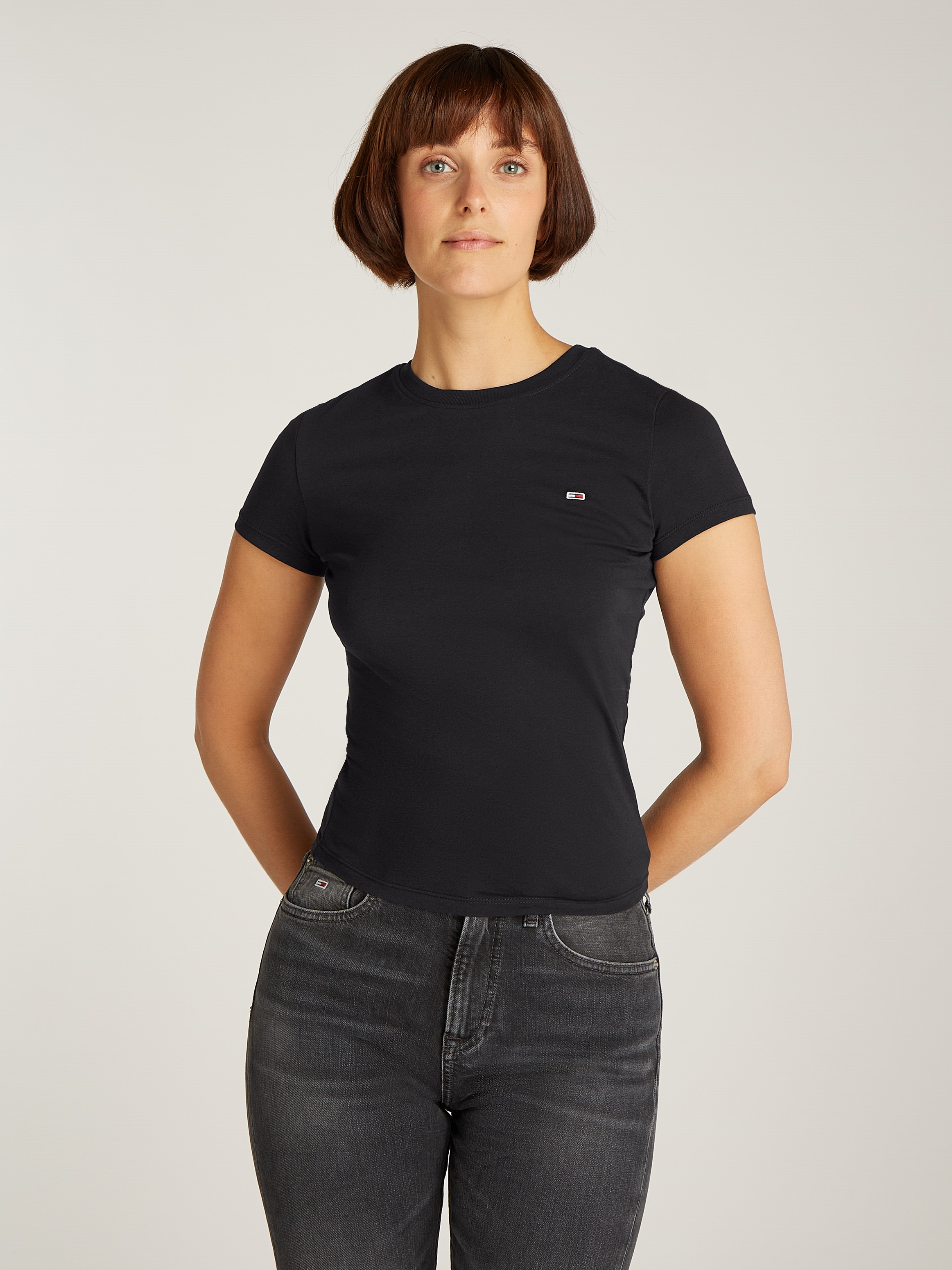 Tommy Jeans Kurzarmshirt »TJW SLIM C-NECK TEE«, mit Logo-Stickerei