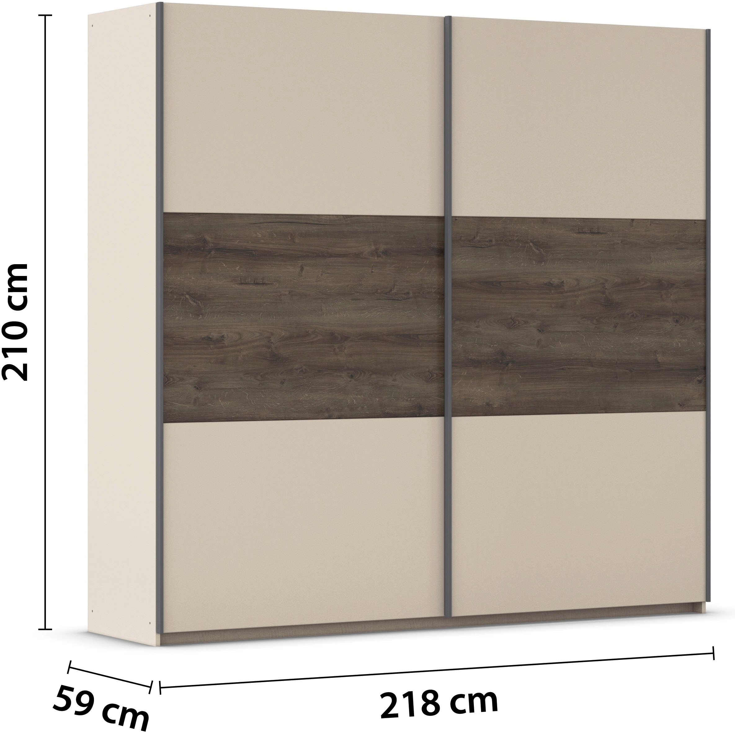 rauch »Kleiderschrank Schrank Garderobe Schlafzimmerschrank SAJO« en 2 largeurs (218, 261 cm) option miroir MADE IN GERMANY