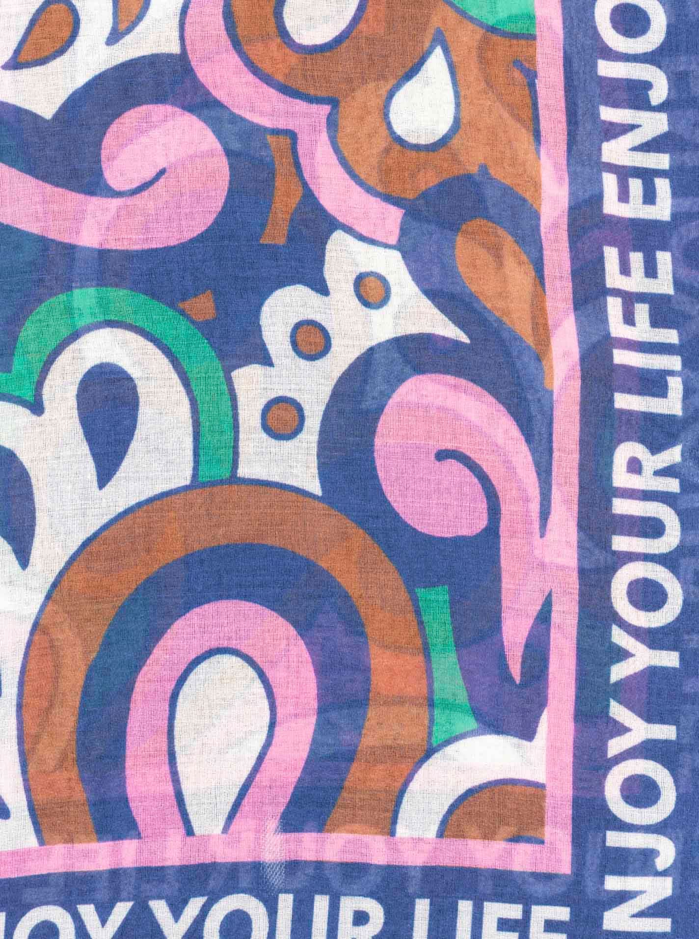 Zwillingsherz Écharpe »"Flower Paisley"« farbenfroh, transparent, mit Schriftzug