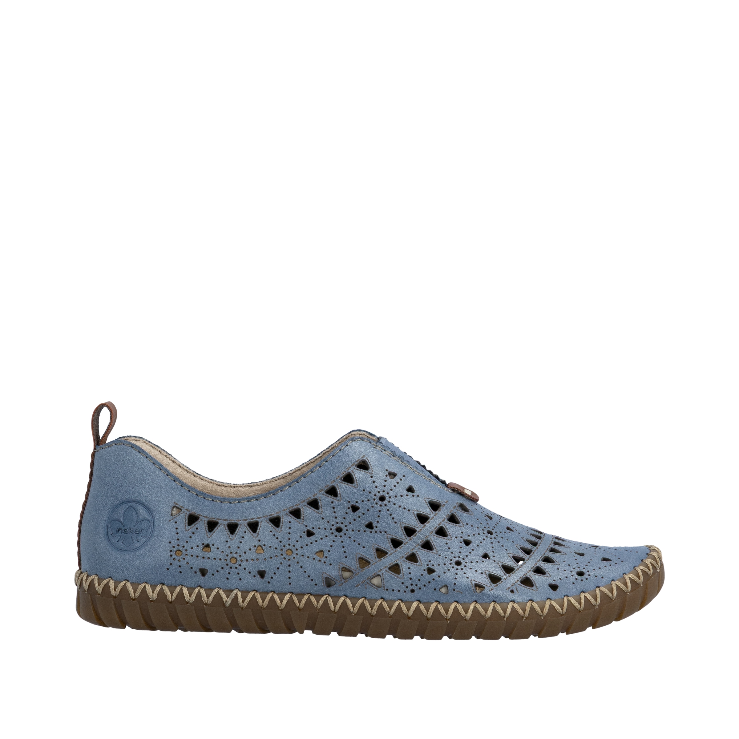 Rieker Slipper  chaussure à enfiler, chaussure basse, chaussure de vacances avec perforations