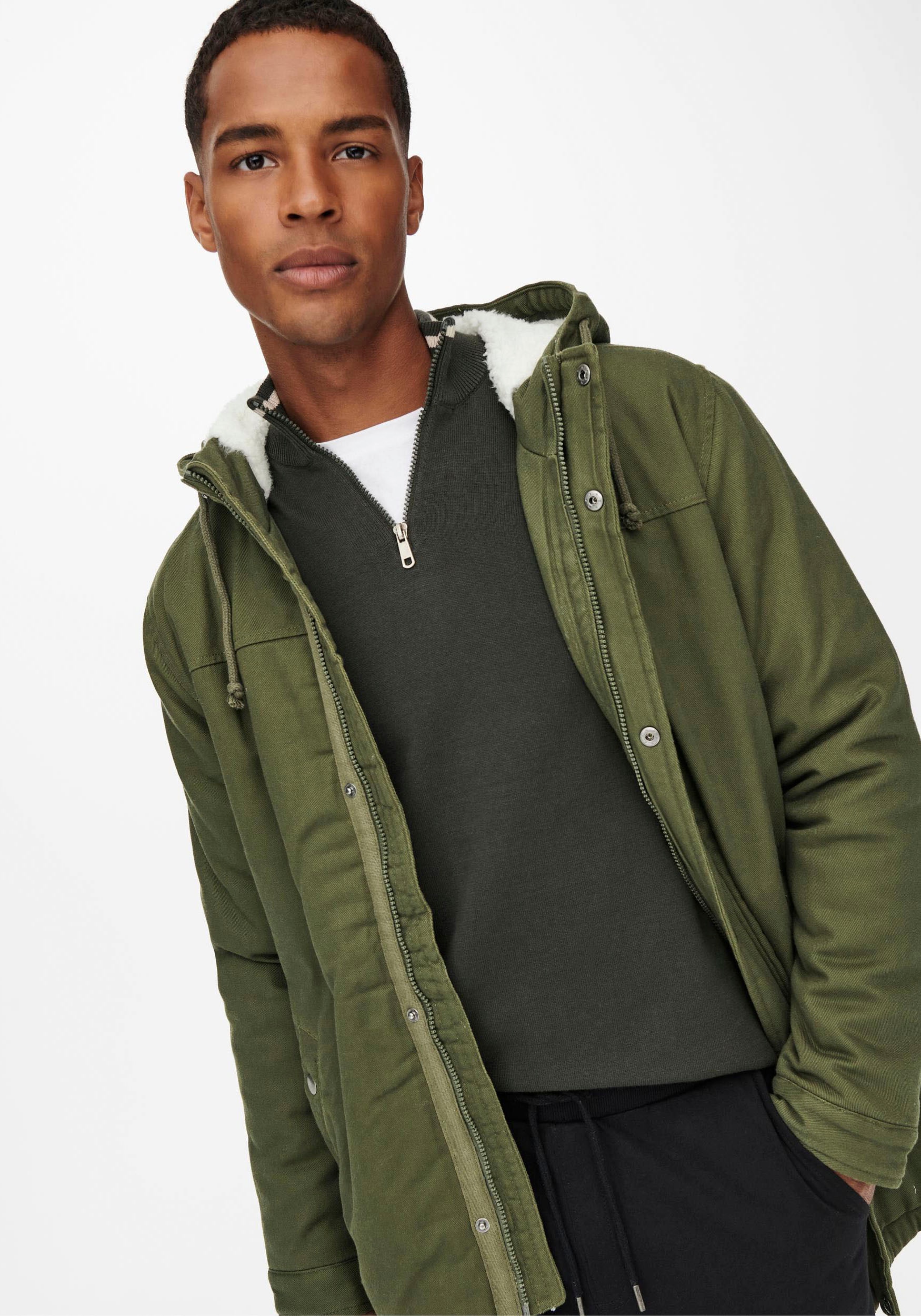 ONLY & SONS Parka »ALEX TEDDY PARKA«, mit Kapuze