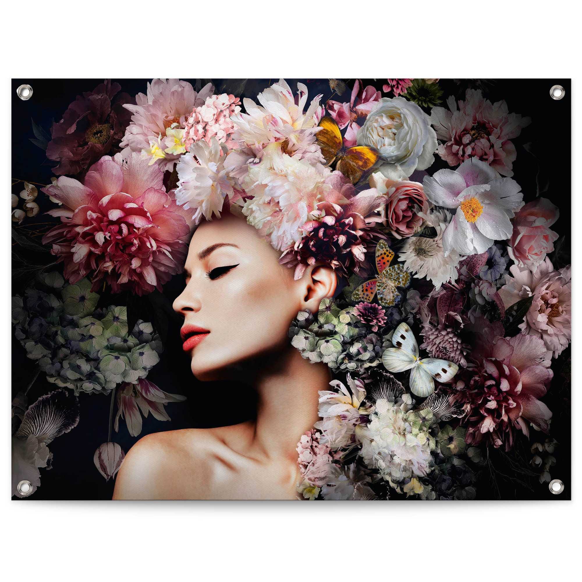 Image of Reinders Poster "Frau mit Blumenhut" Outdoor für Garten oder Balkon