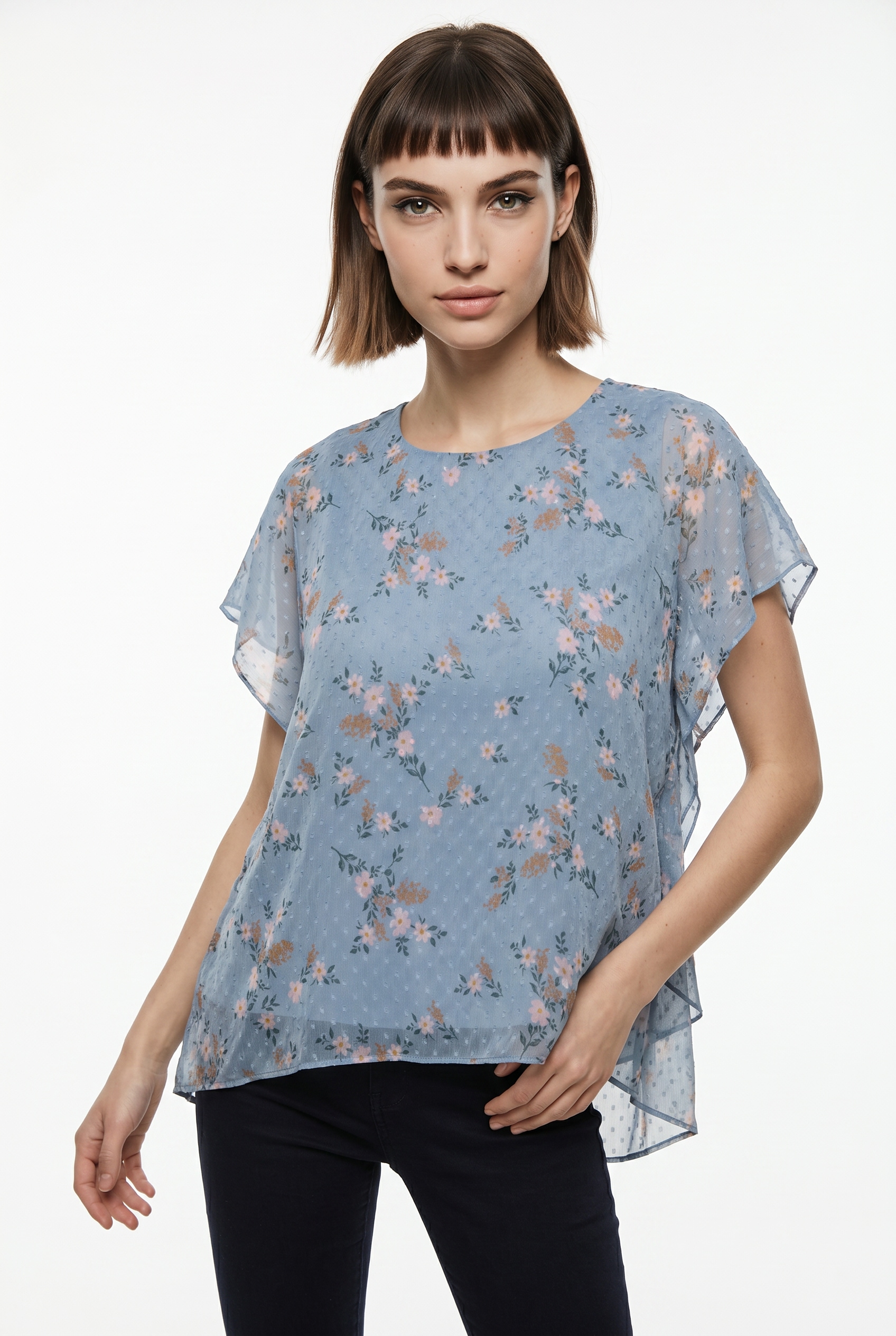 Image of ONLY CARMAKOMA Blusenshirt "CARSIGRID LIFE SS O-NECK TOP AOP"