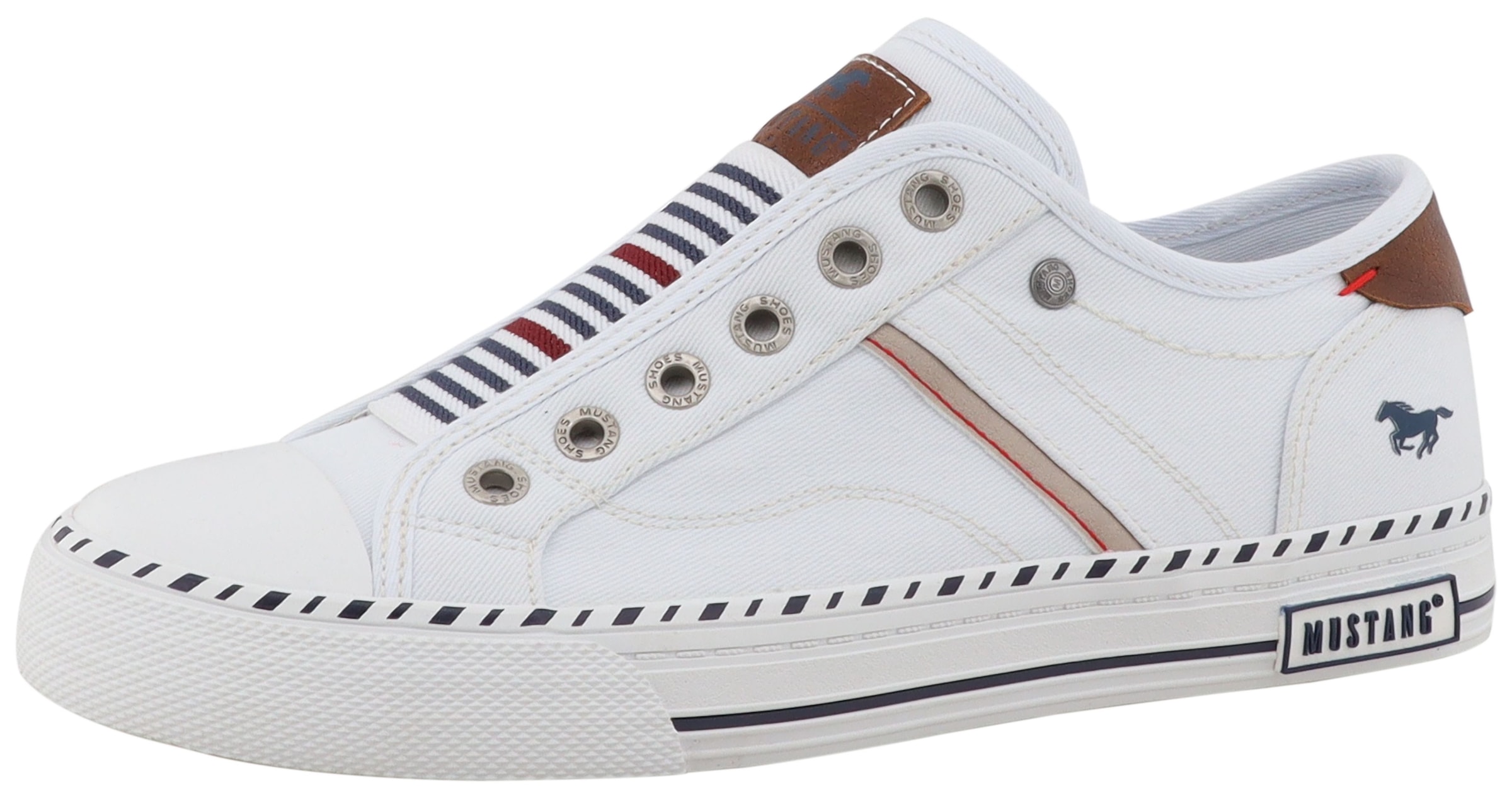 Image of Mustang Shoes Slip-On Sneaker "Magdalena" Freizeitschuh, Slipper, Schlupfschuh mit Kontrastbesätzen
