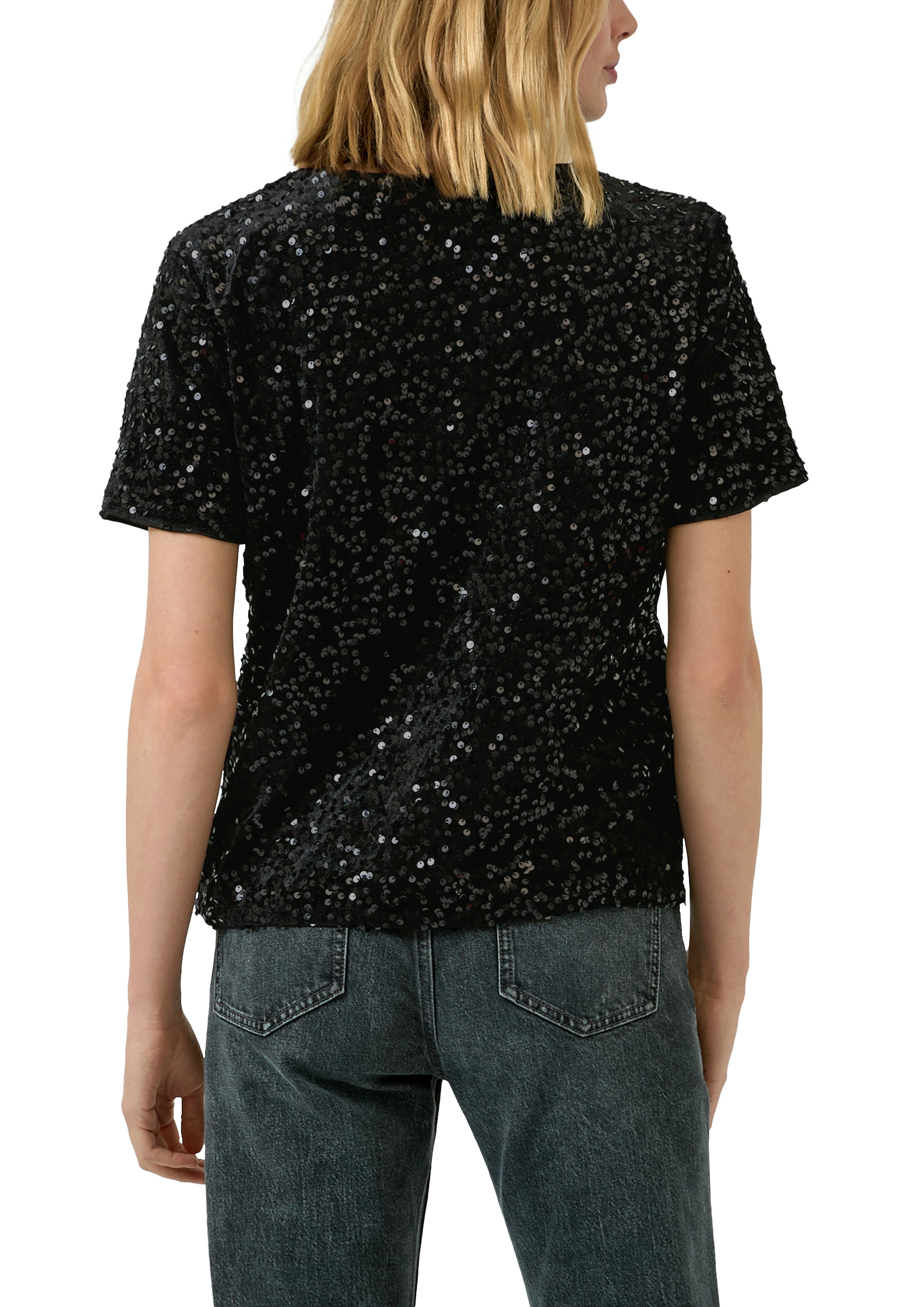 s.Oliver T-shirt à paillettes kurzarm und mit Rundhals