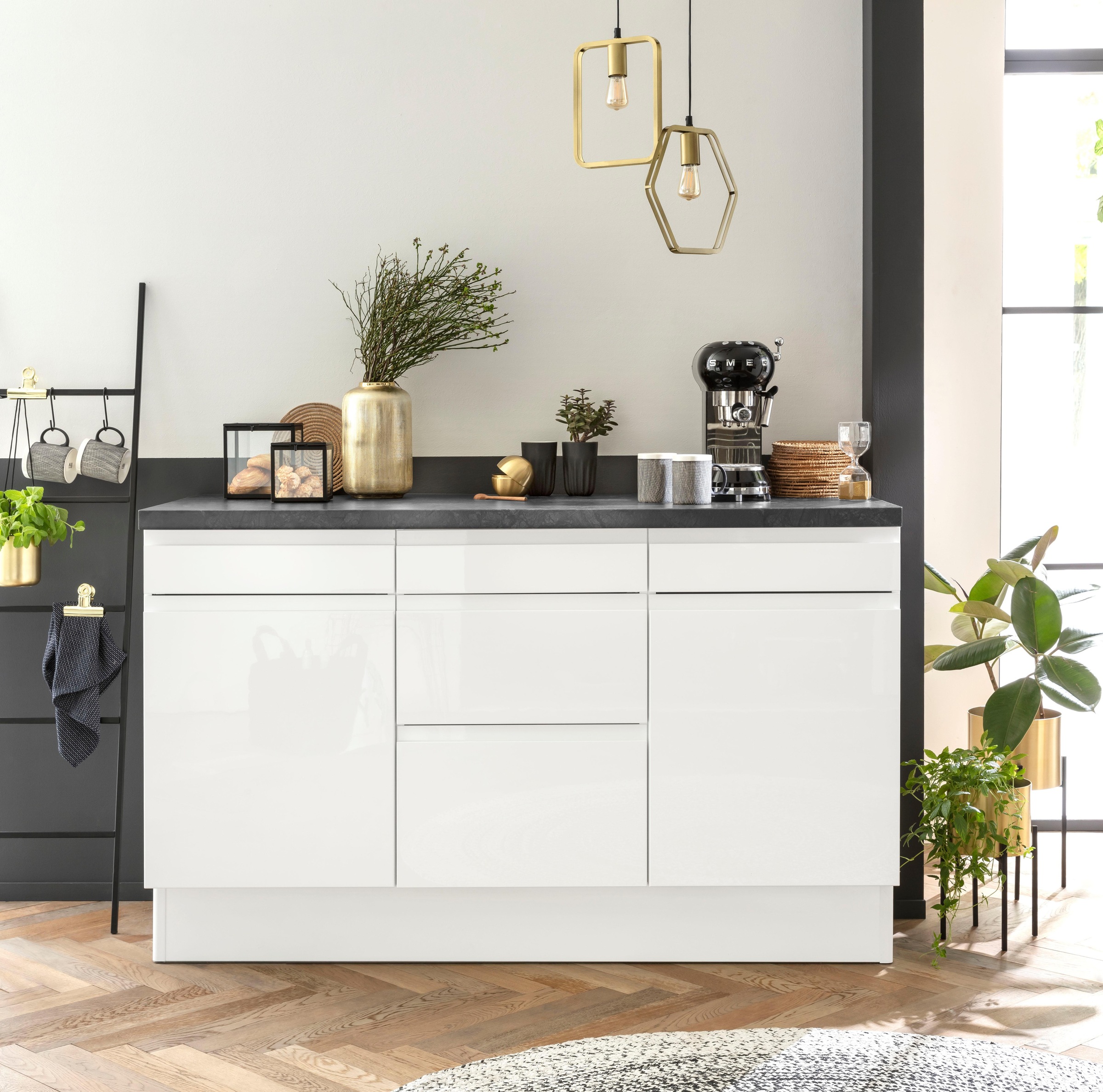 OPTIFIT Unterschrank »Avio«, Hochglanz-Fronten und höhenverstellbare Füsse, Breite 150 cm