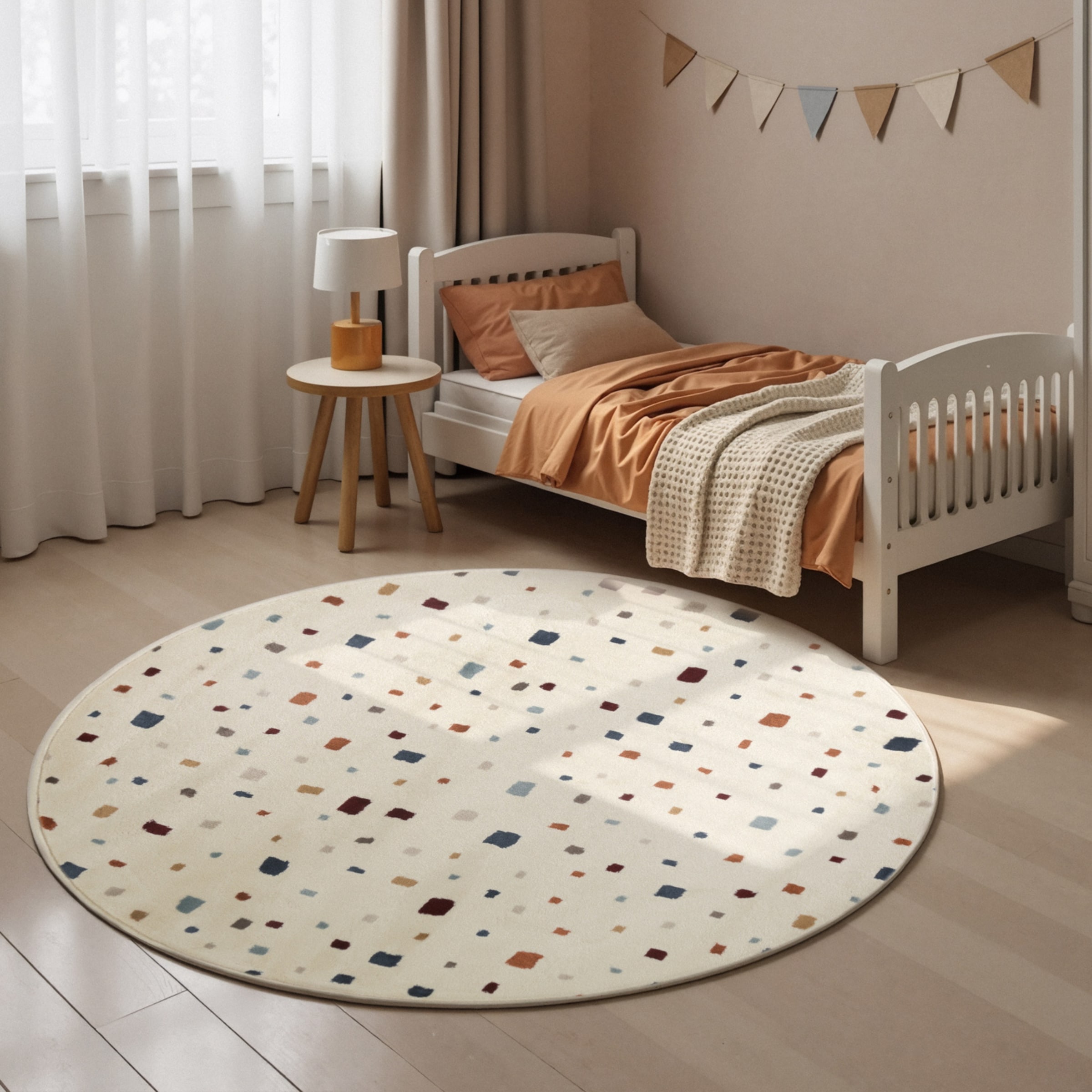 Image of HANSE Home Kinderteppich "Funny Squares" rund 10 mm Höhe Pflegeleicht, Weich, Kinderzimmer, Spielteppich, Spielunterlage