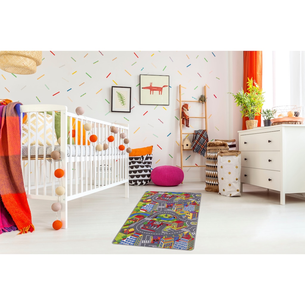 Andiamo Kinderteppich »Strasse«, rechteckig, Strassen-Spiel-Teppich, Strassenbreite: 8,5 cm, Kinderzimmer