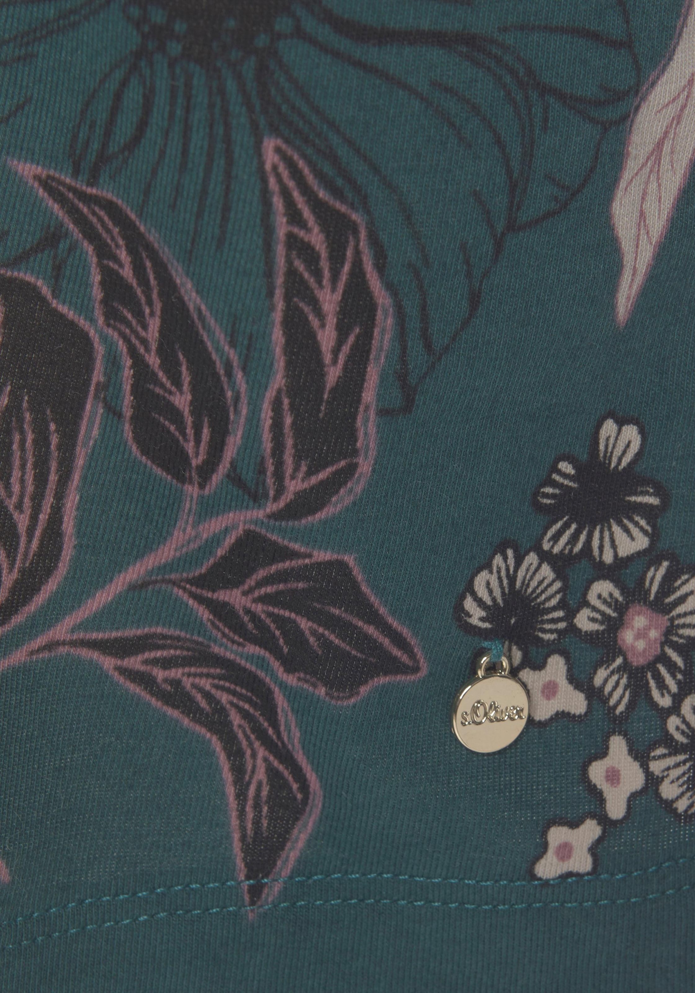 s.Oliver Nachthemd, im Blumenmuster mit auf 3/4-Ärmeln versandkostenfrei