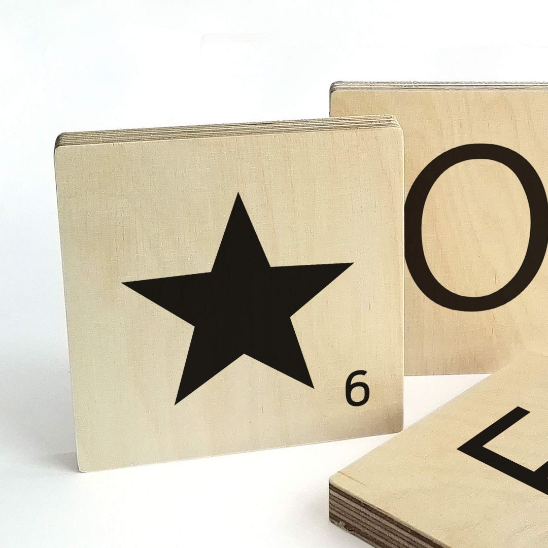 Image of Wall-Art Holzbild »Scrabble Deko Buchstaben 10cm«, Stern, (1 St.) bei Ackermann Versand Schweiz