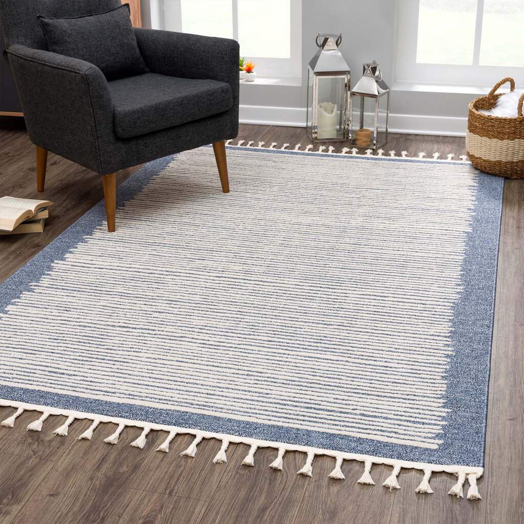 Image of Carpet City Teppich "Art 2231" rechteckig 7 mm Höhe Läufer, Kurzflor, mit Kettfäden, Streifen-Muster